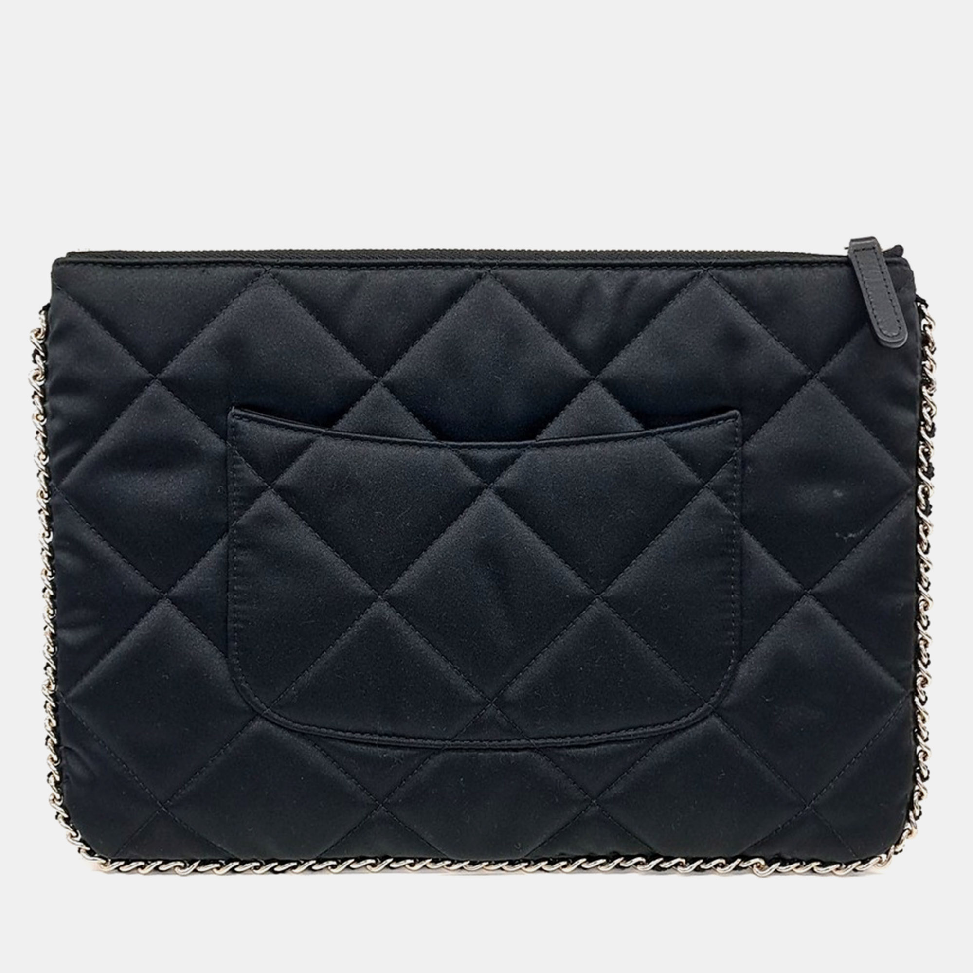 Chanel Black Fabric Clutch