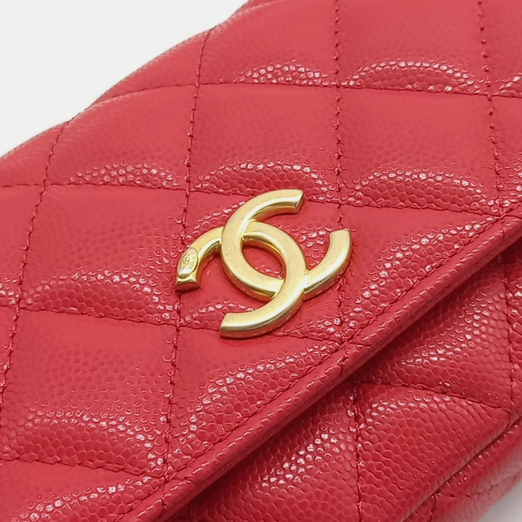 Chanel Caviar Double Chain Crossbody Bag