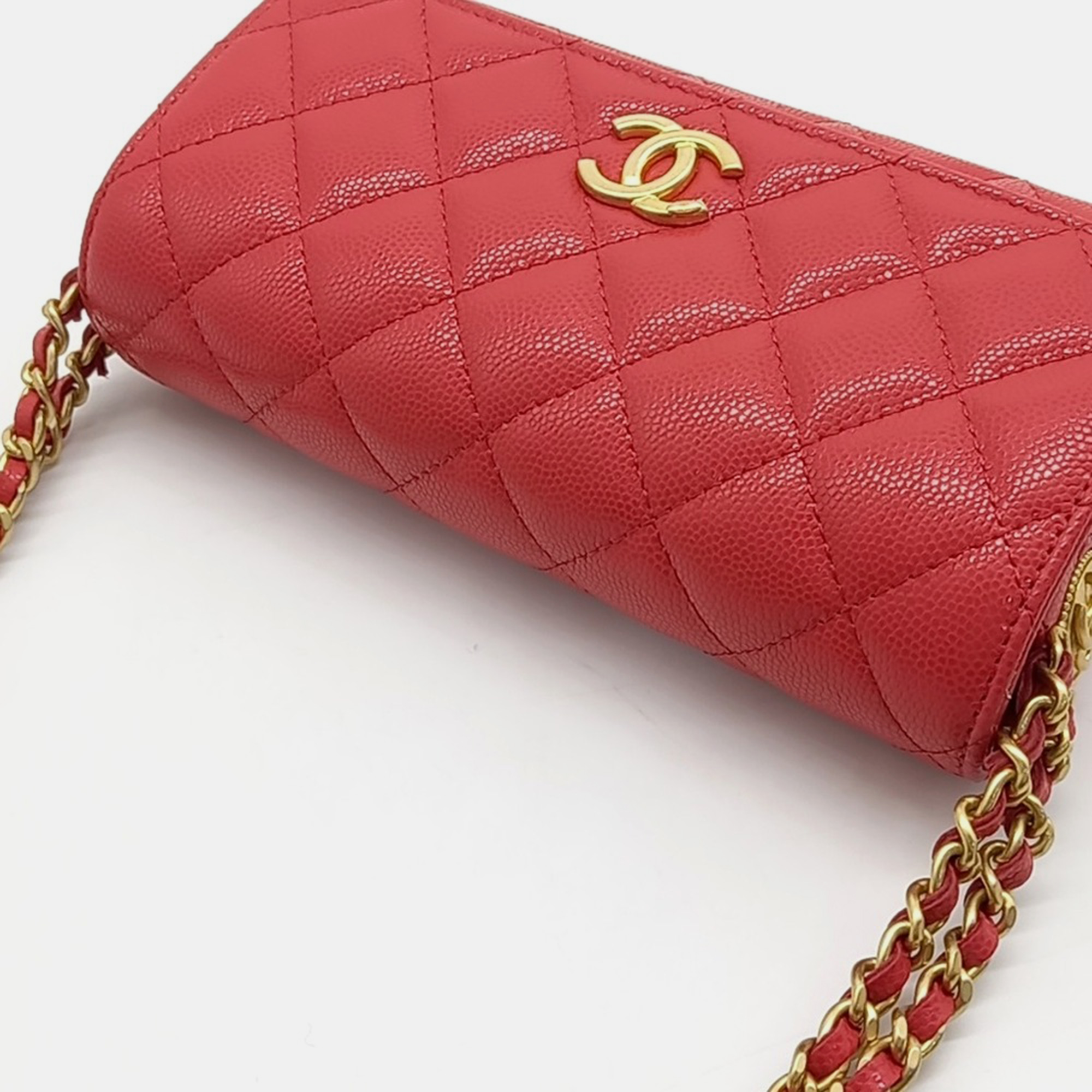 Chanel Caviar Double Chain Crossbody Bag