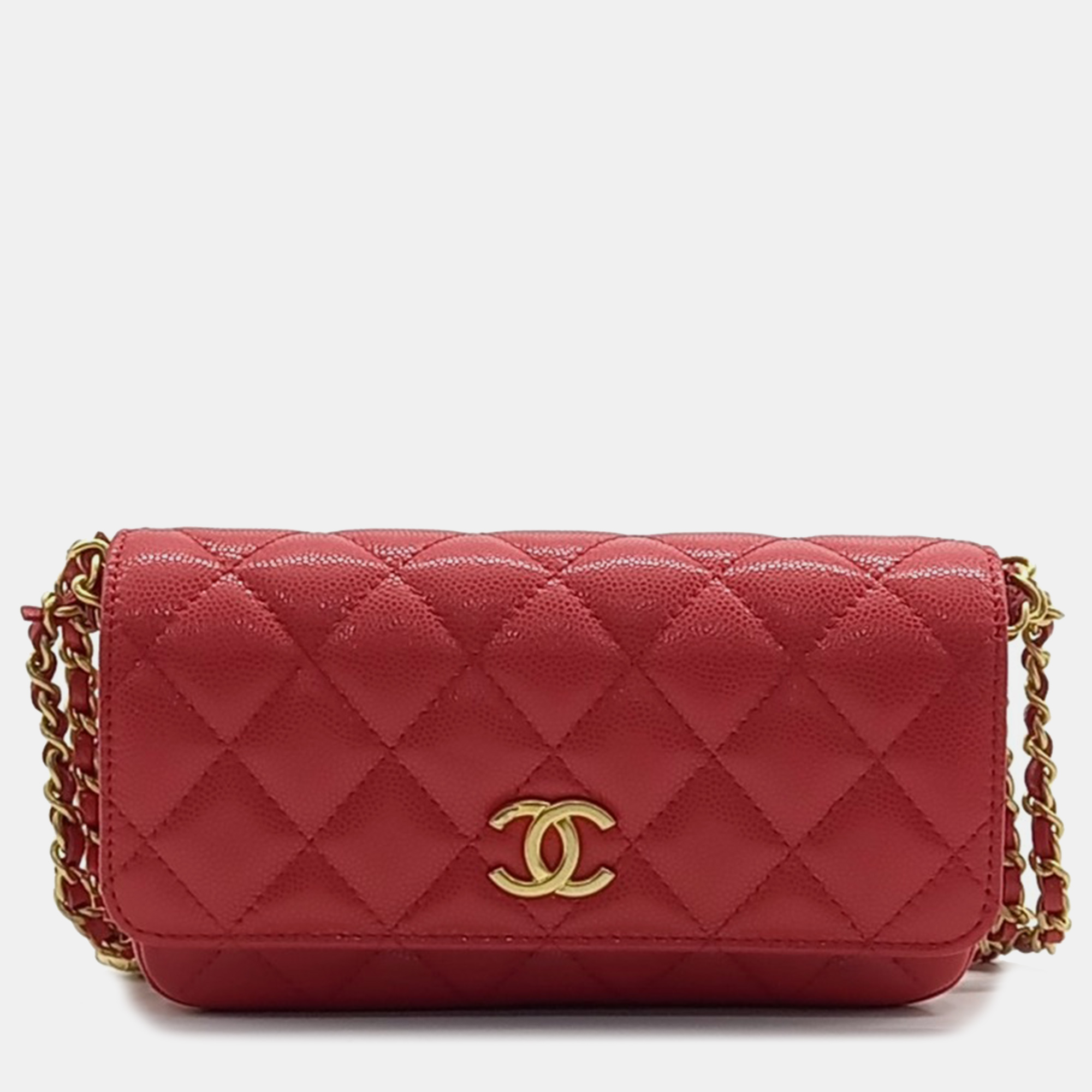 Chanel Caviar Double Chain Crossbody Bag