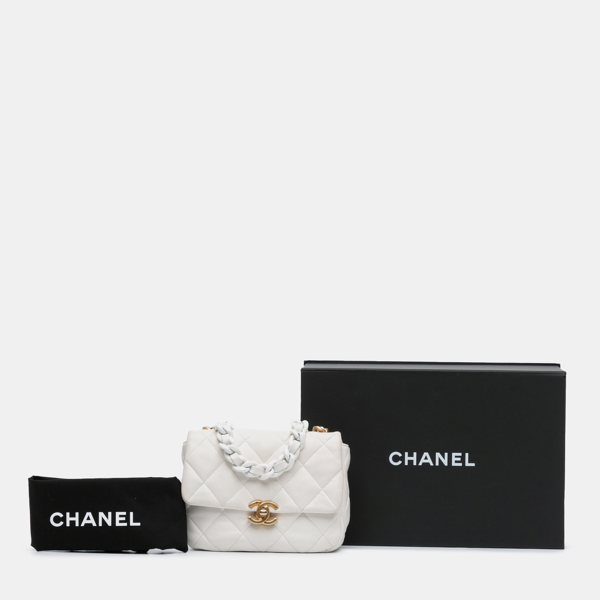 Chanel Mini Quilted Lambskin Lacquered Chain Flap