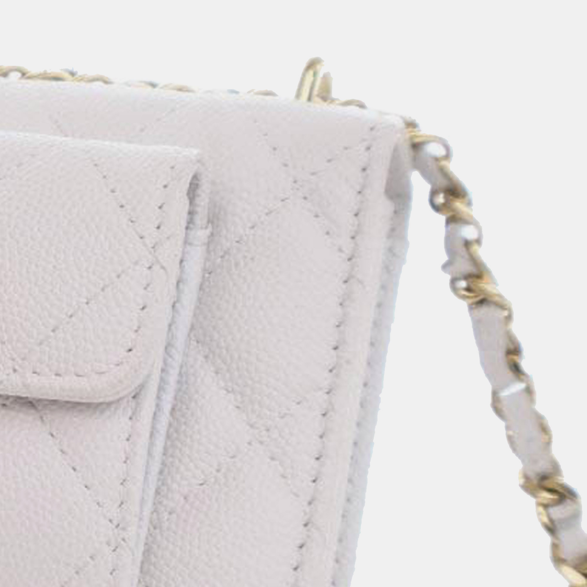 Chanel Quilted Caviar Pocket Twins Clutch With Chain