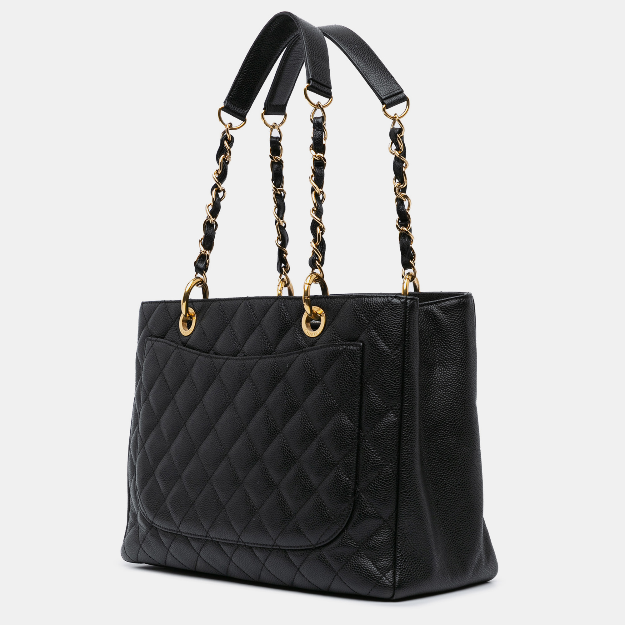 Chanel Black Caviar Leather Chanel Caviar Grand Shopping Tote Bag