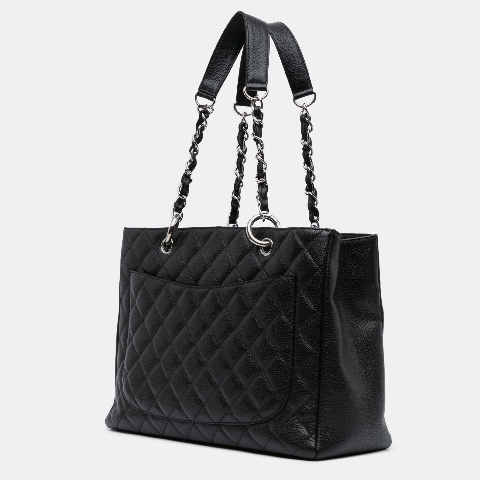 Chanel Black Caviar Leather Grand Shopping Tote Bag