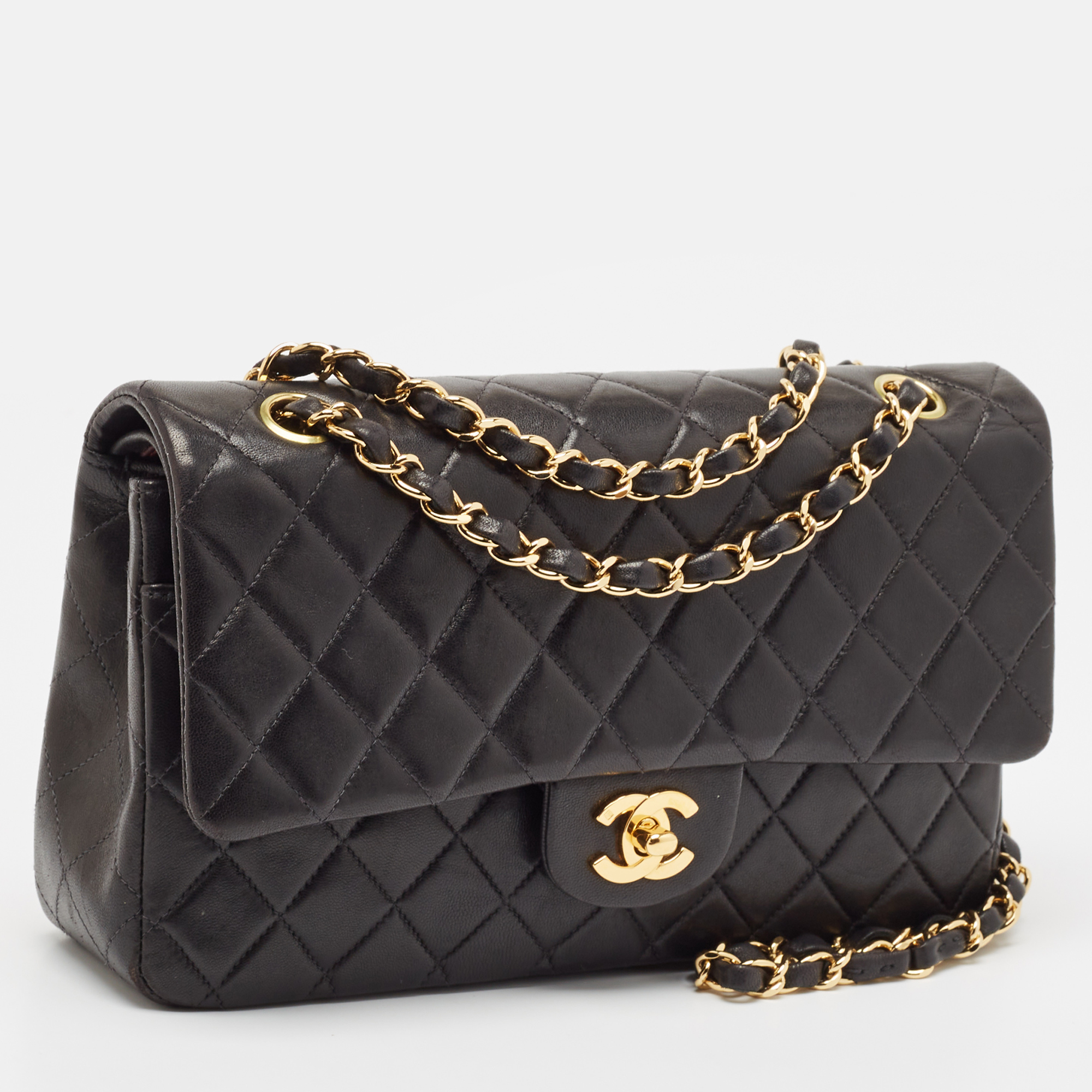 Chanel Black Quilted Leather Small Classic Double Flap Bag