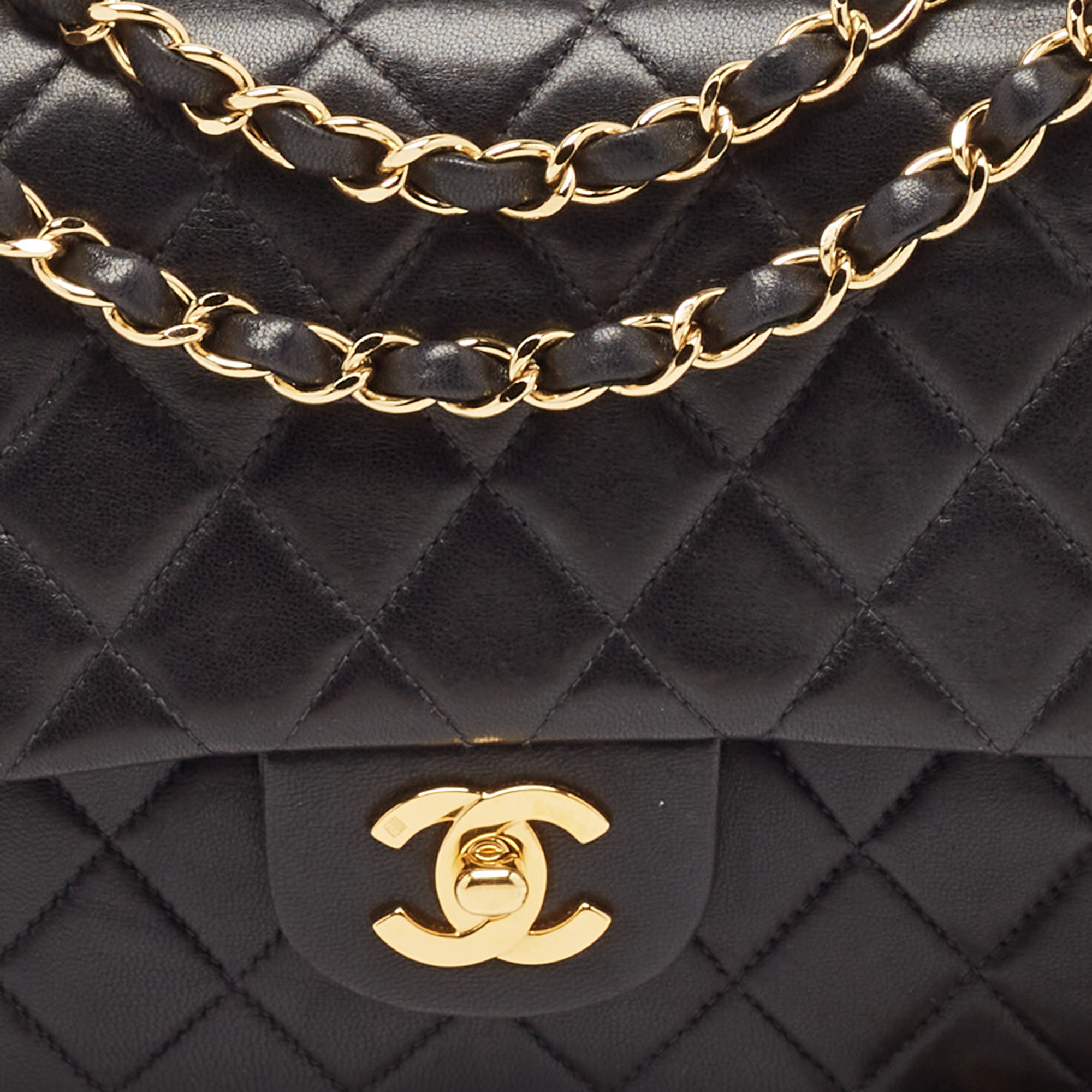 Chanel Black Quilted Leather Small Classic Double Flap Bag