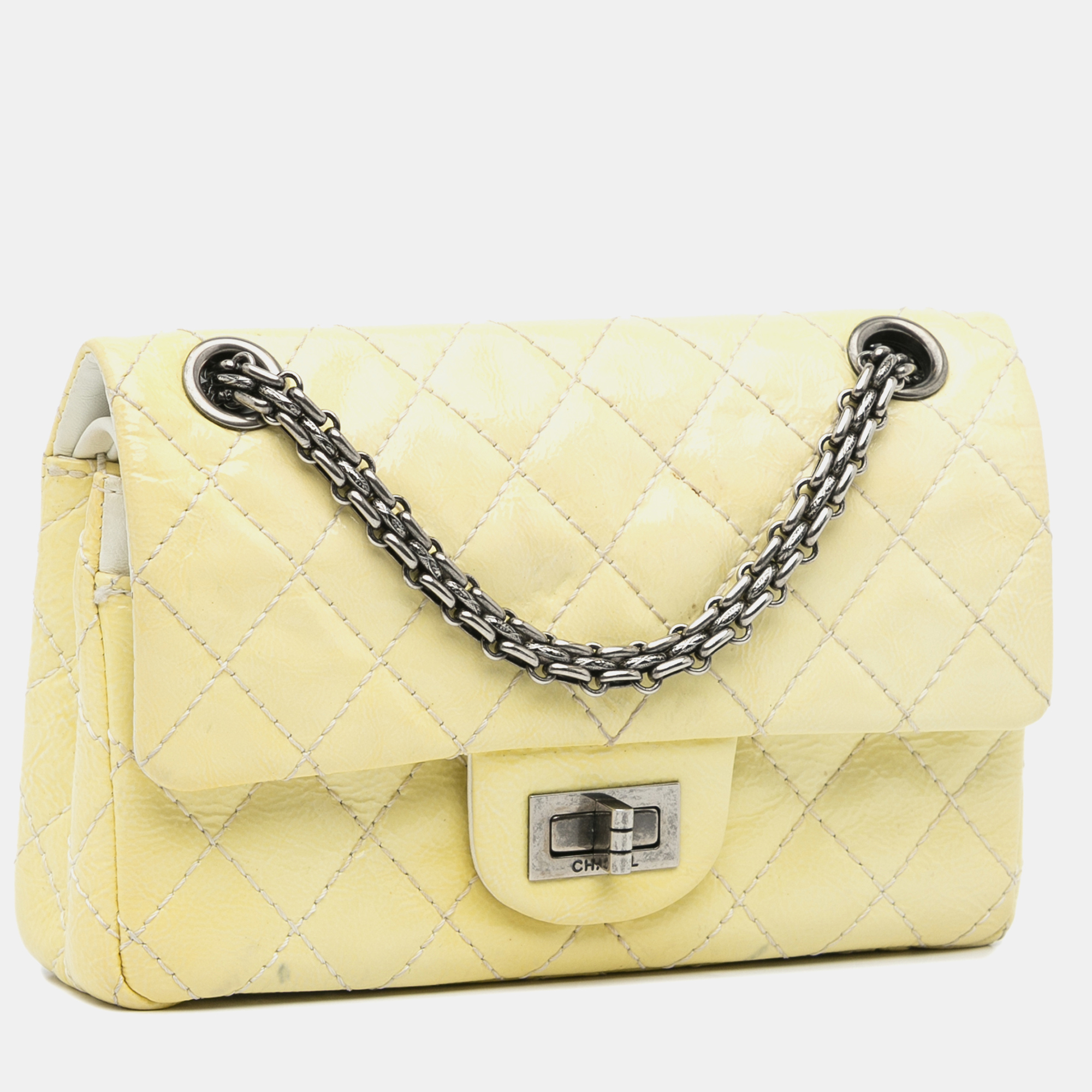 Chanel Yellow Patent Leather Chanel Mini Reissue Patent Flap