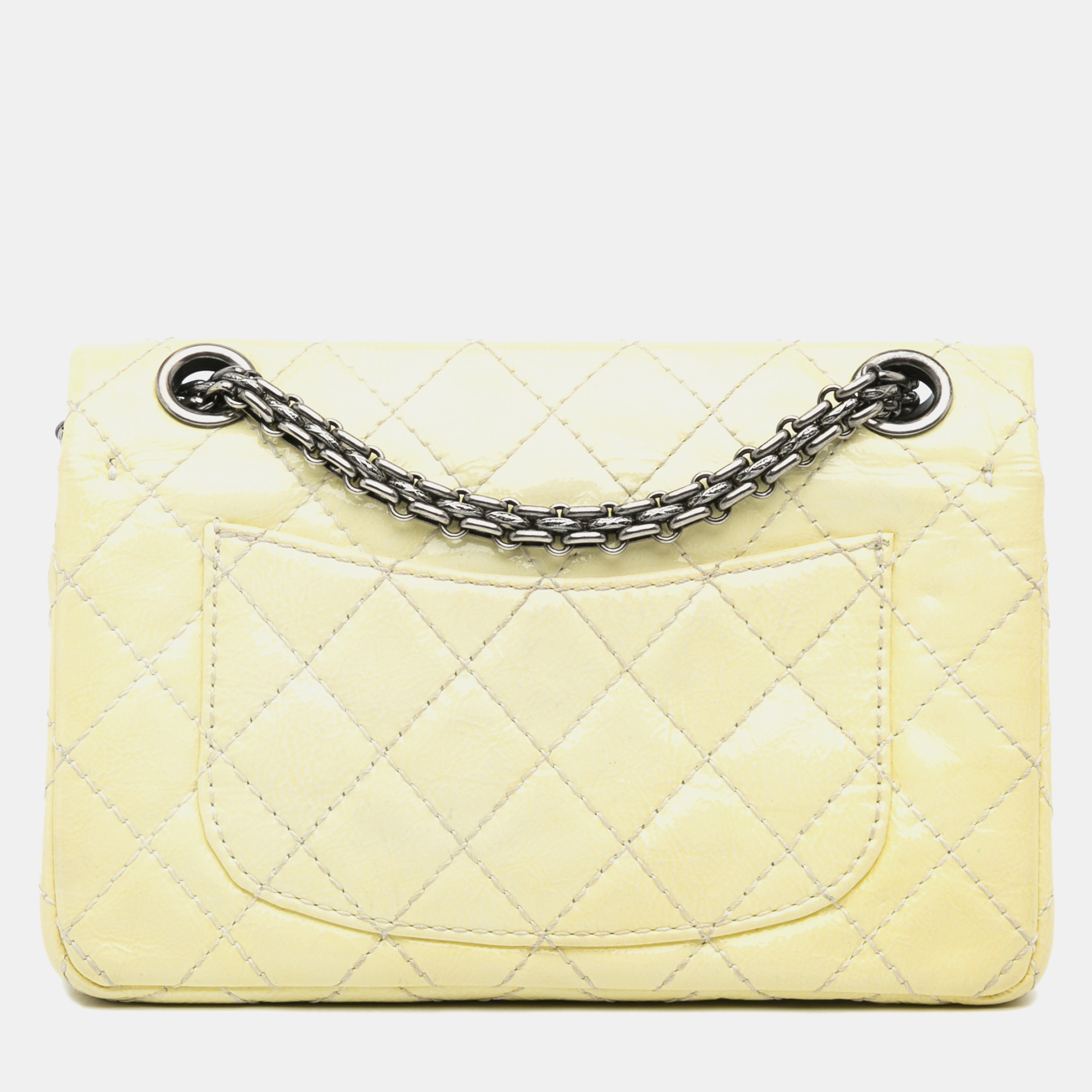 Chanel Yellow Patent Leather Chanel Mini Reissue Patent Flap