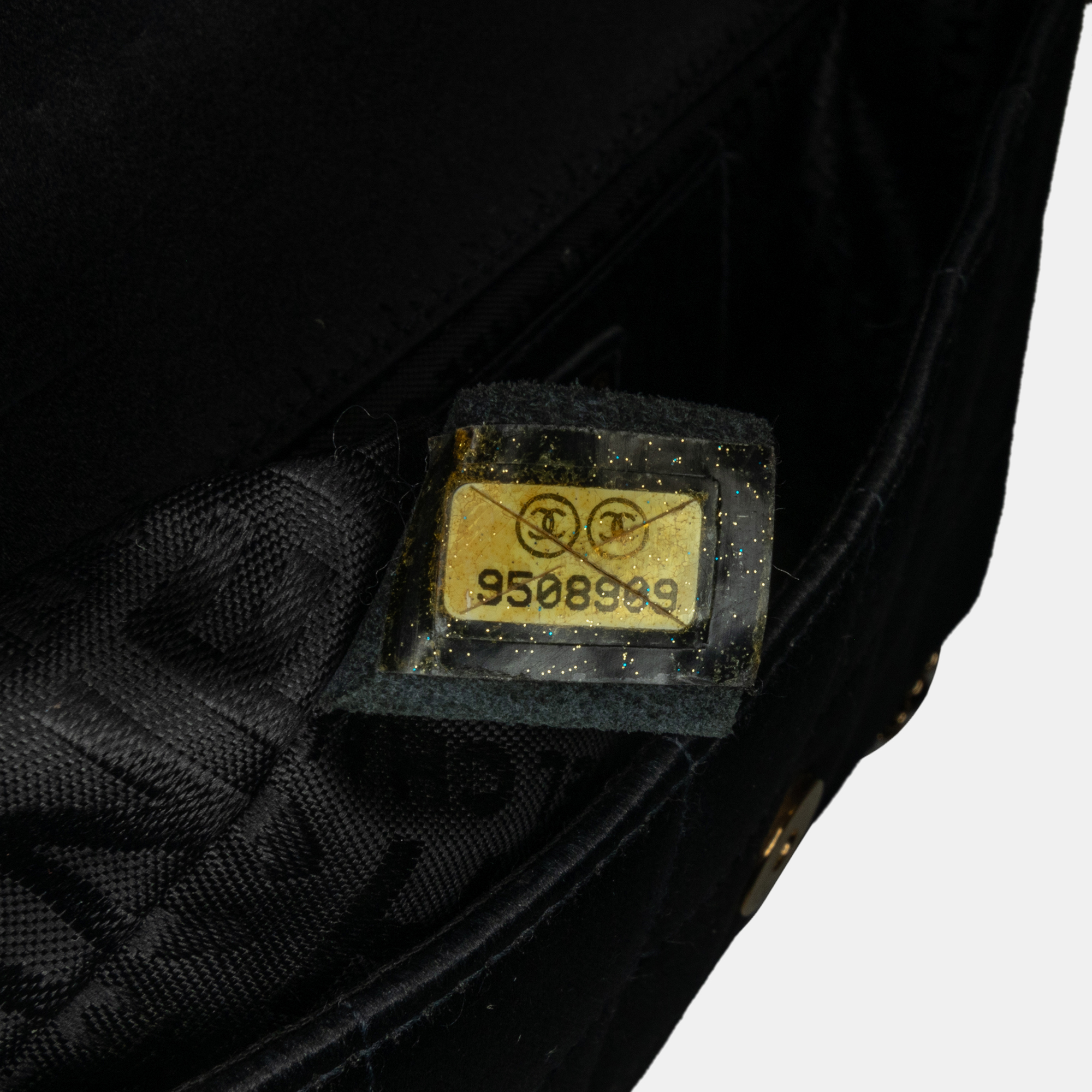 Chanel Black Fabric And Satin Chanel Mini Choco Bar Quilted Satin Camellia Flap