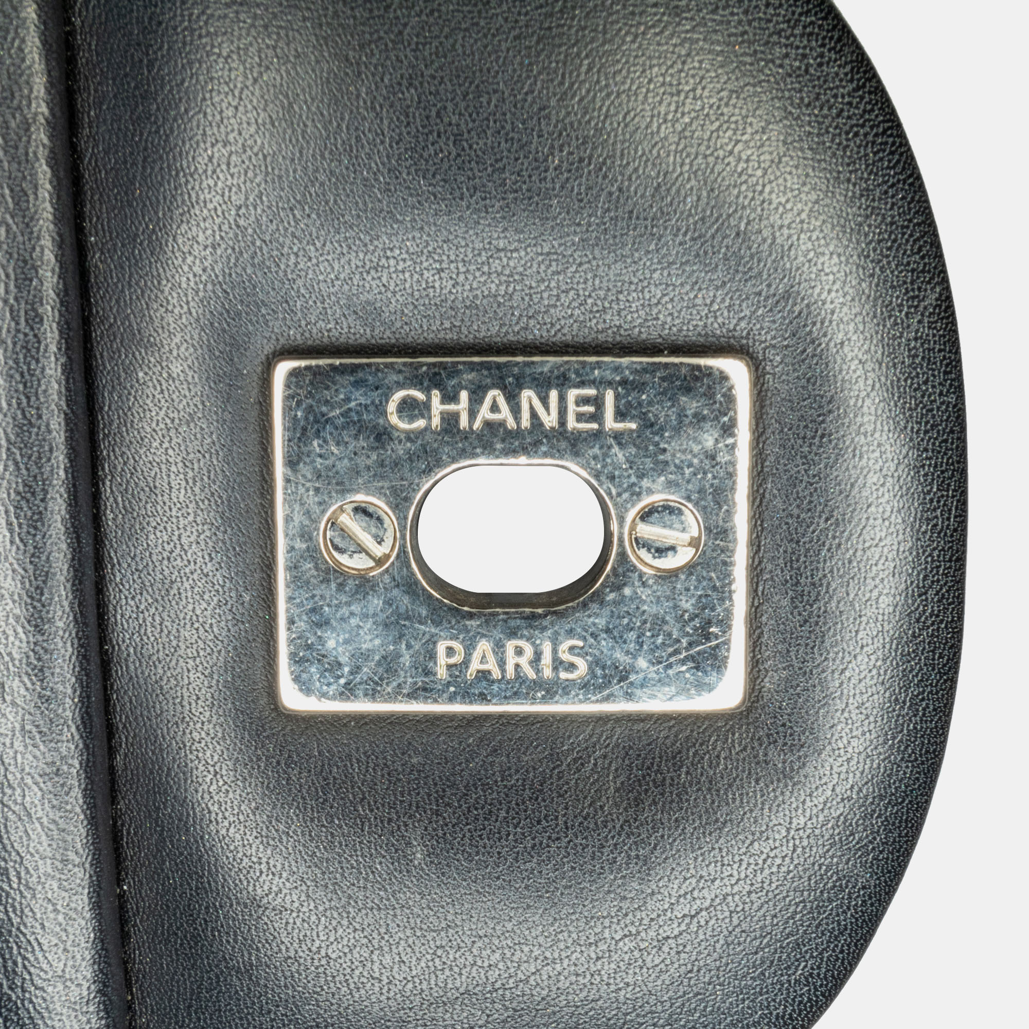 Chanel Black Leather Chanel Jumbo Classic Patent Double Flap