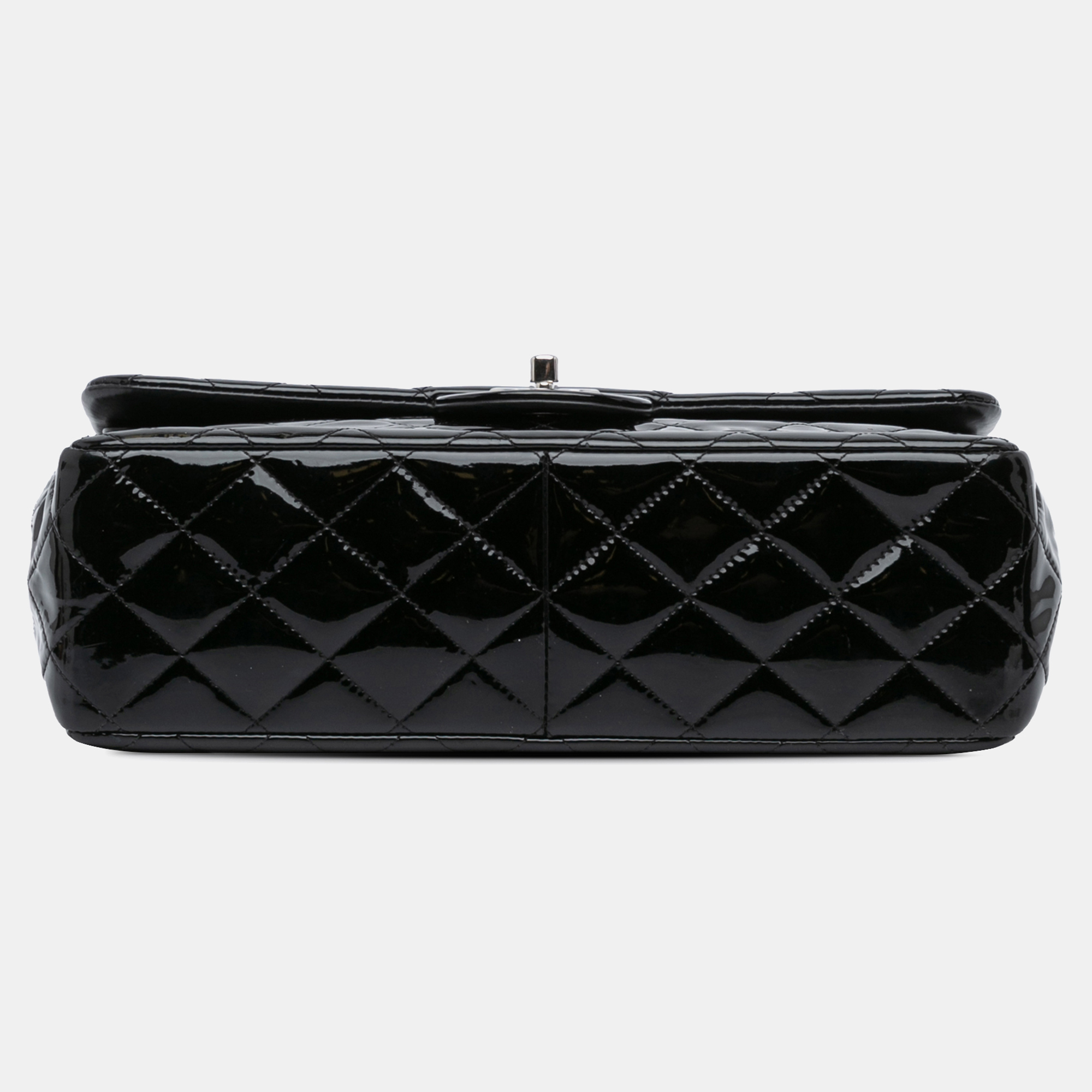 Chanel Black Leather Chanel Jumbo Classic Patent Double Flap