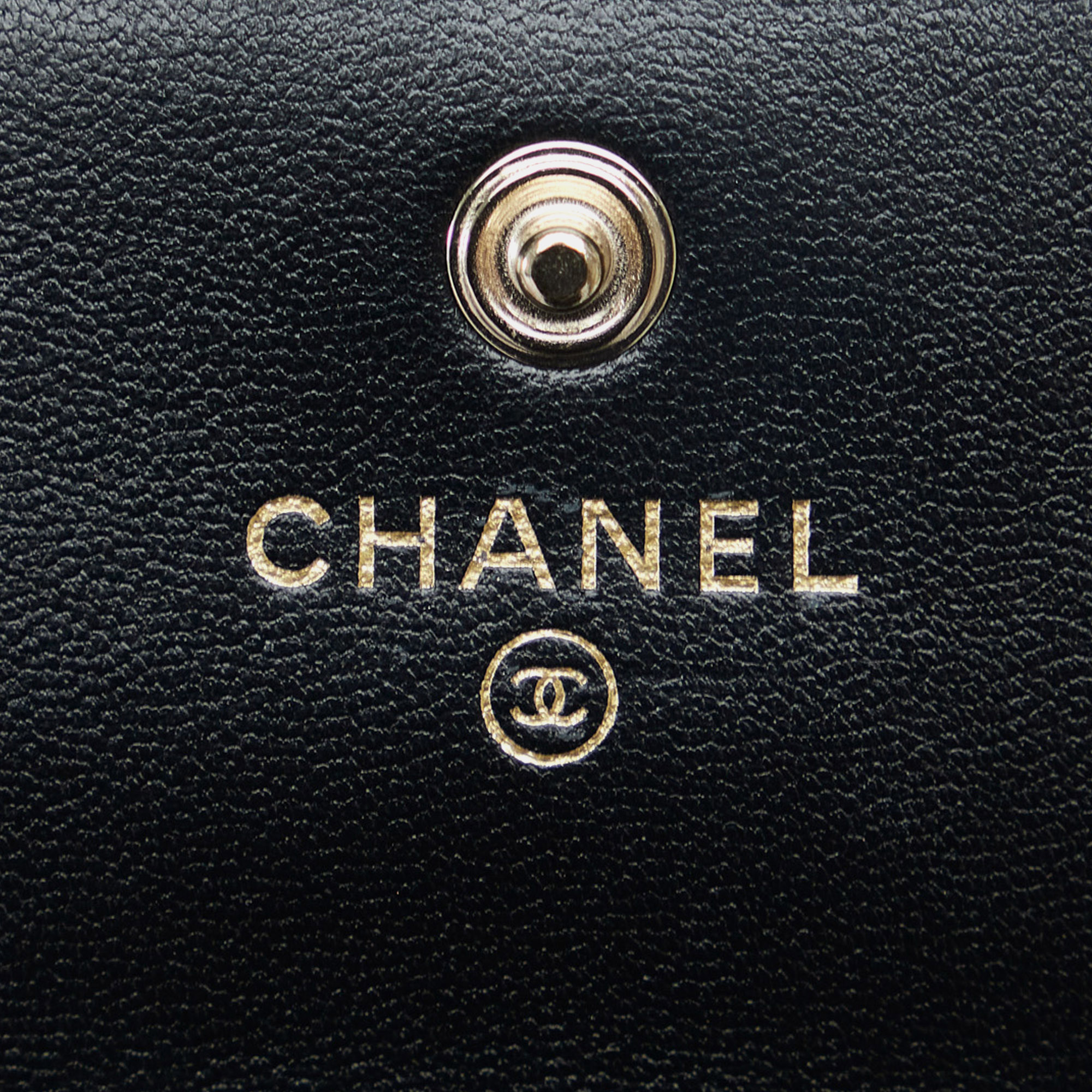 Chanel Black Leather Chanel Pearl Crown Clutch On Chain