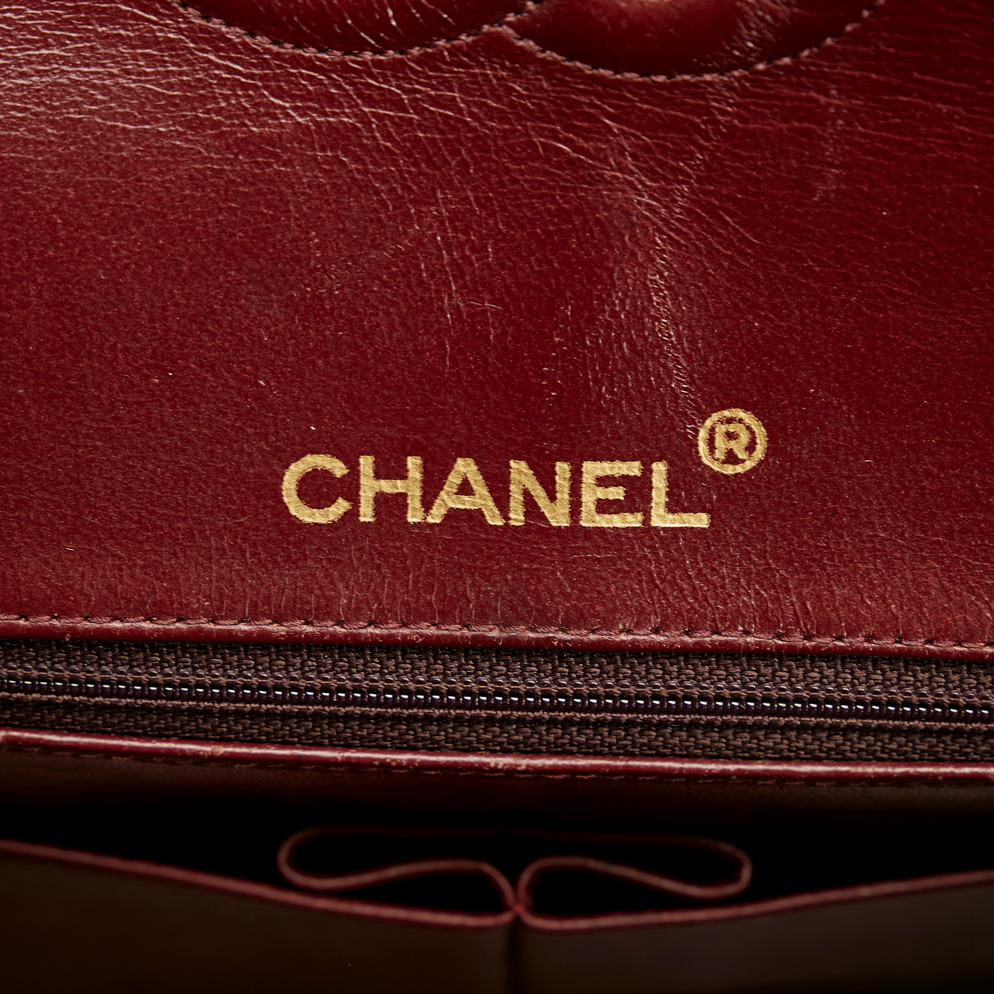 Chanel Red Leather Chanel Medium Tall Classic Lambskin Double Flap