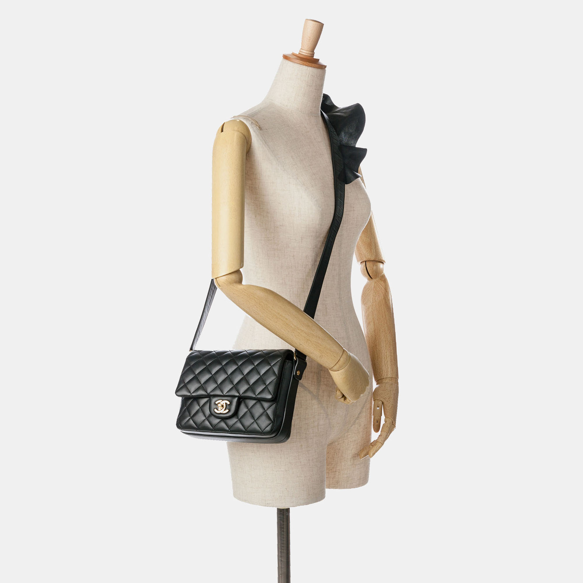 Chanel Black Calf Leather Quilted Calfskin Bolero De Chanel Flap Bag