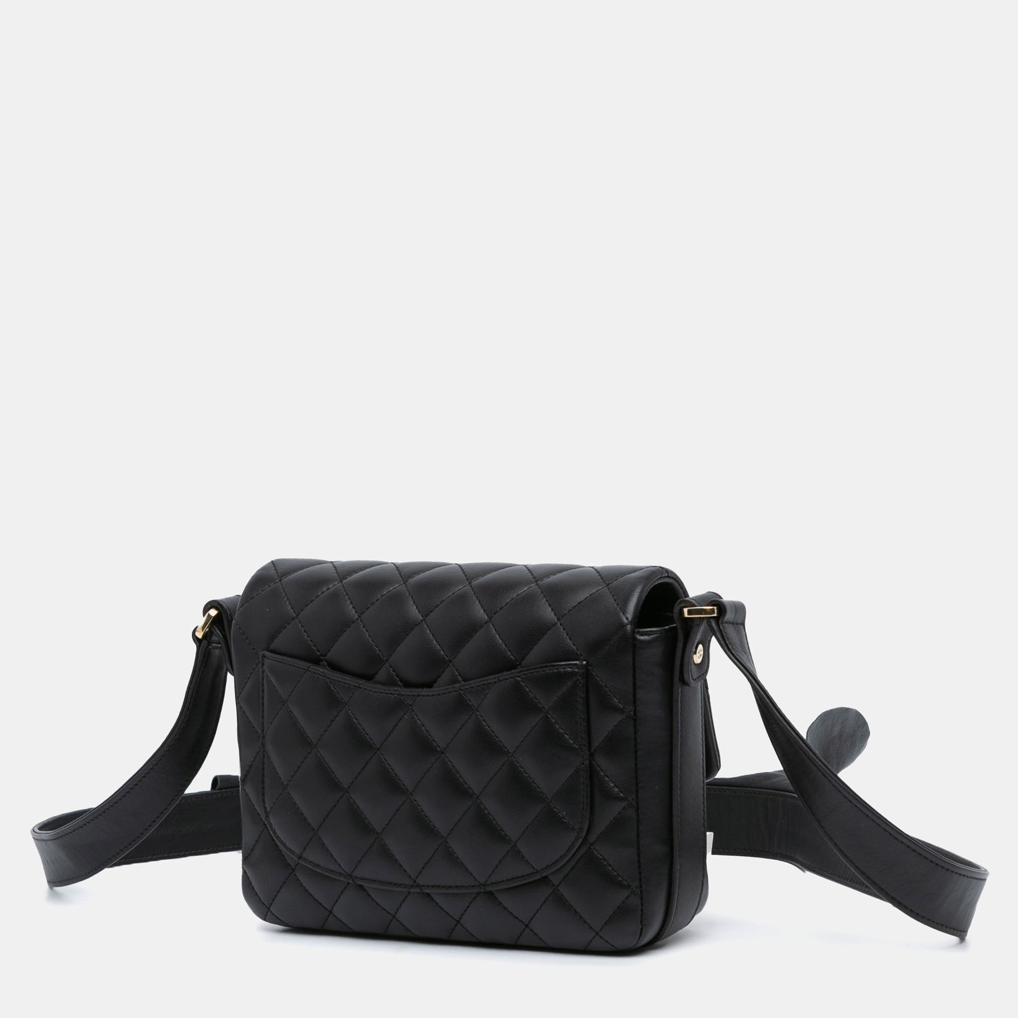 Chanel Black Calf Leather Quilted Calfskin Bolero De Chanel Flap Bag