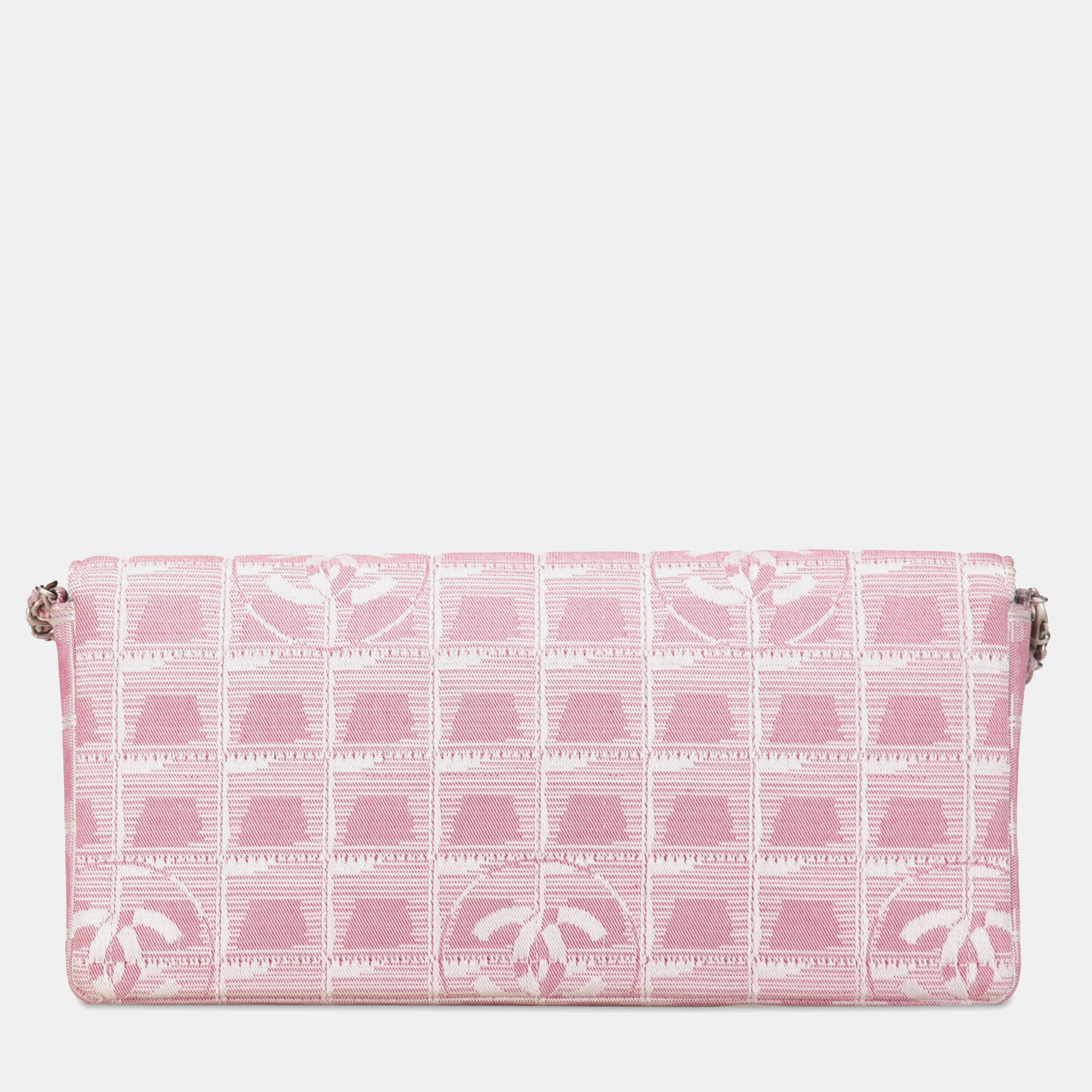 Chanel Pink Nylon New Travel Line East West Flap