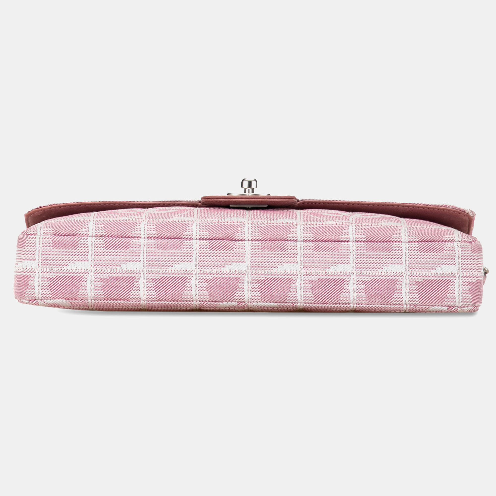 Chanel Pink Nylon New Travel Line East West Flap