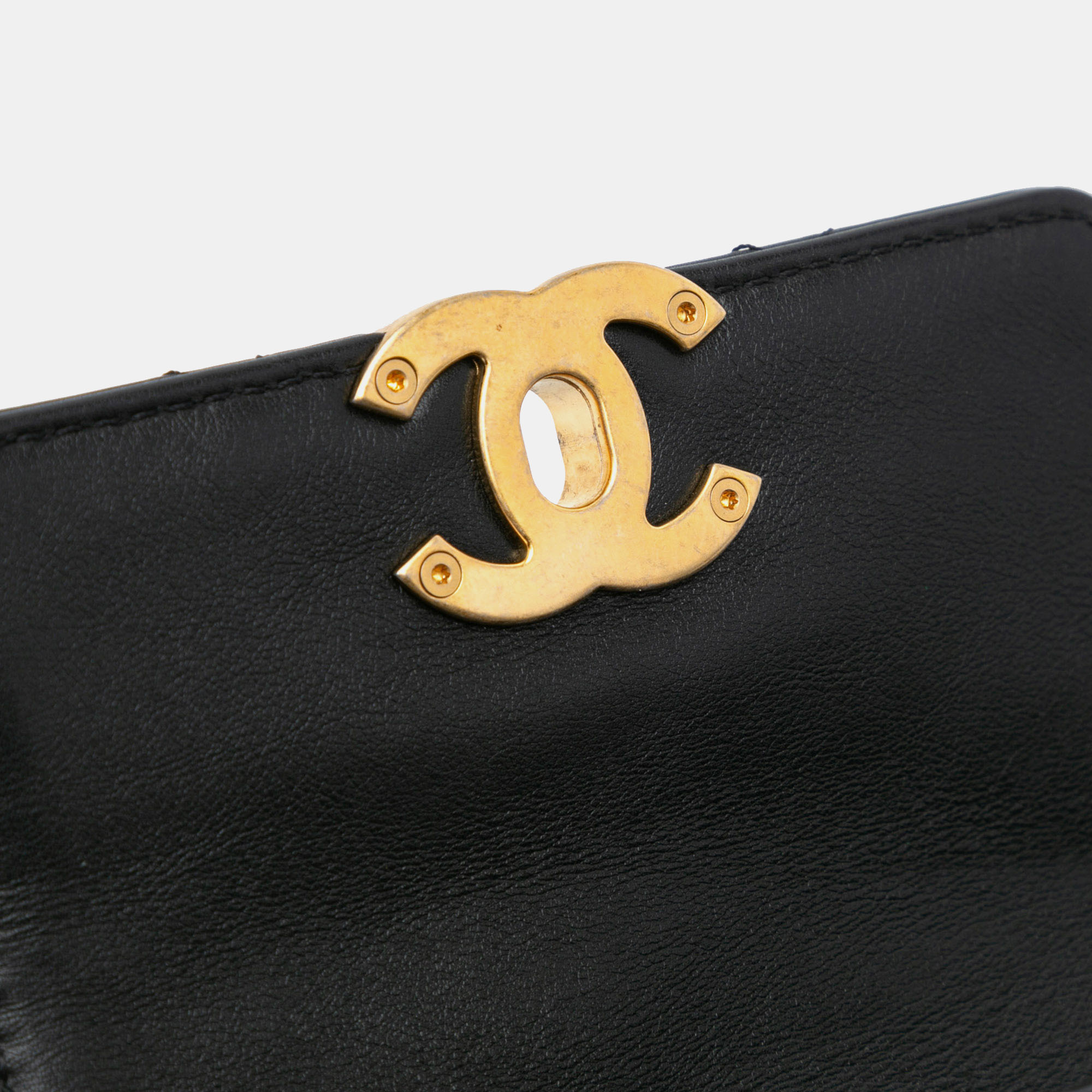 Chanel Black Calf Leather Mini Quilted Calfskin Framing Chain Flap Bag