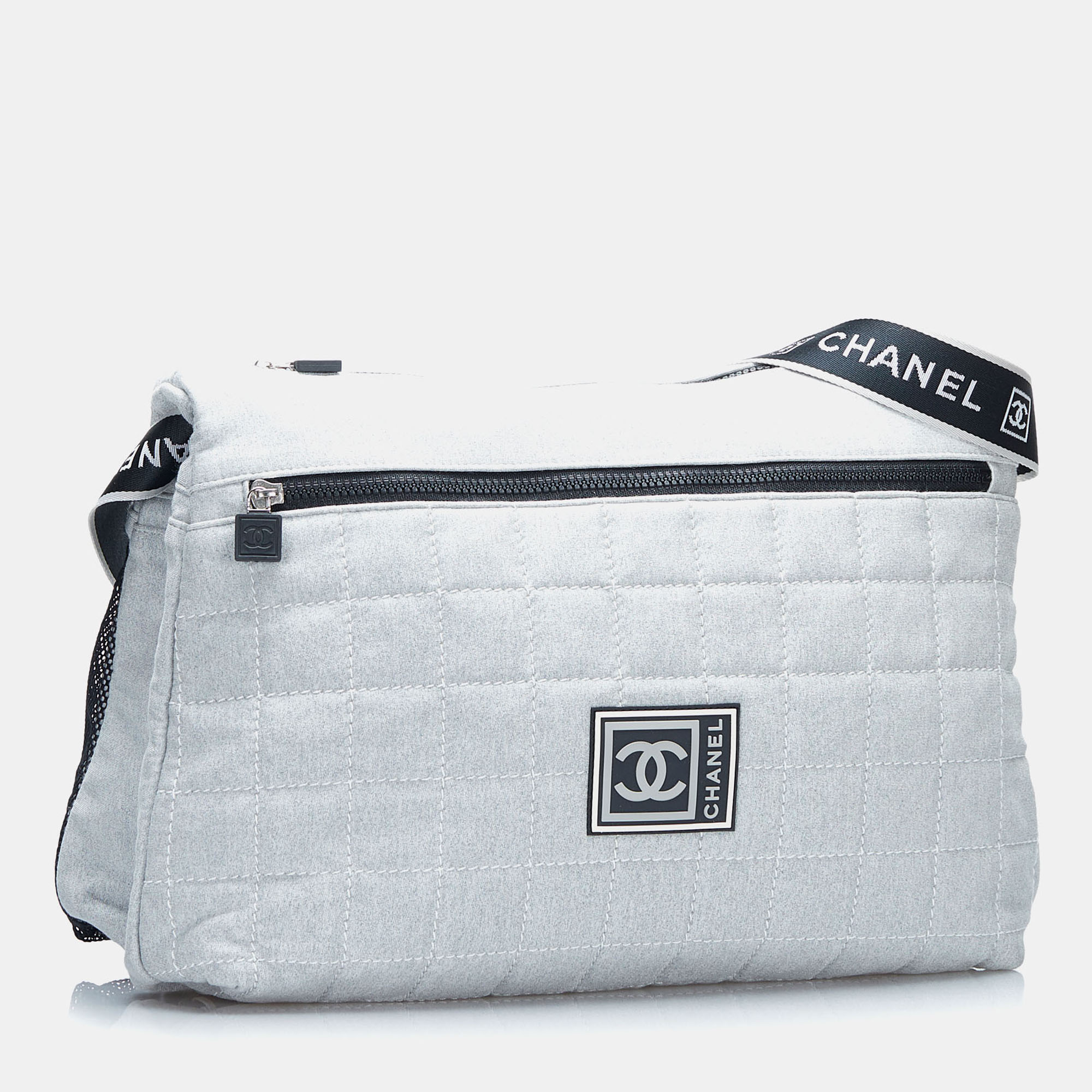 Chanel Grey Cotton Sport Line Crossbody Bag