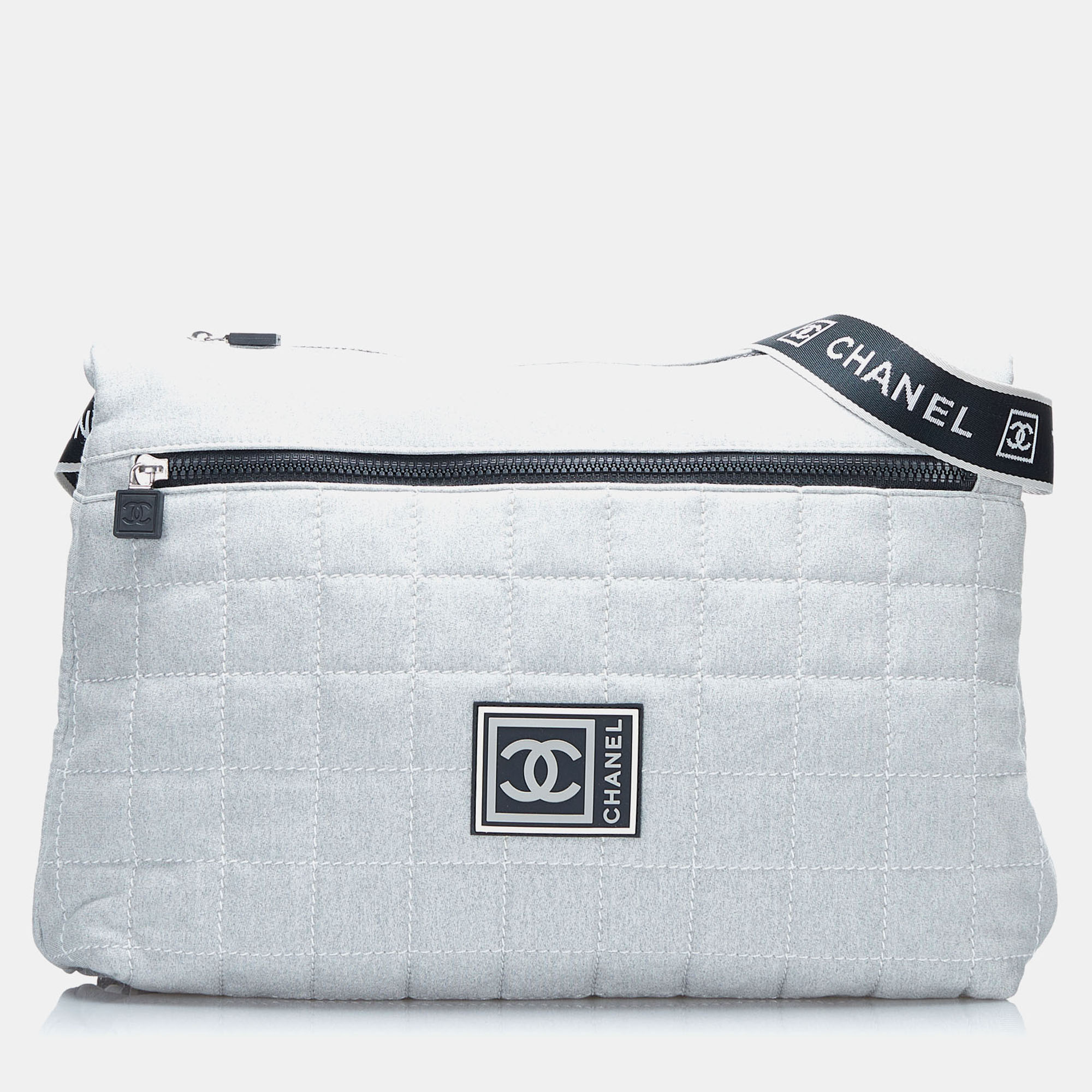 Chanel Grey Cotton Sport Line Crossbody Bag