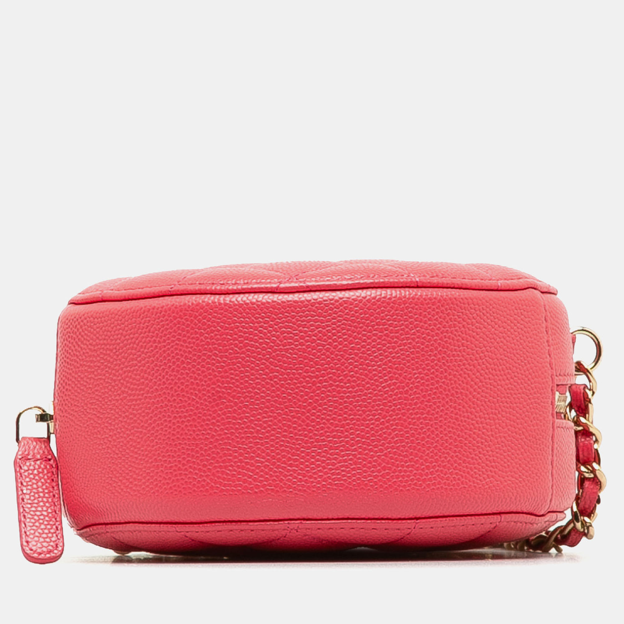 Chanel Pink Caviar Leather Caviar 19 Round Clutch With Chain