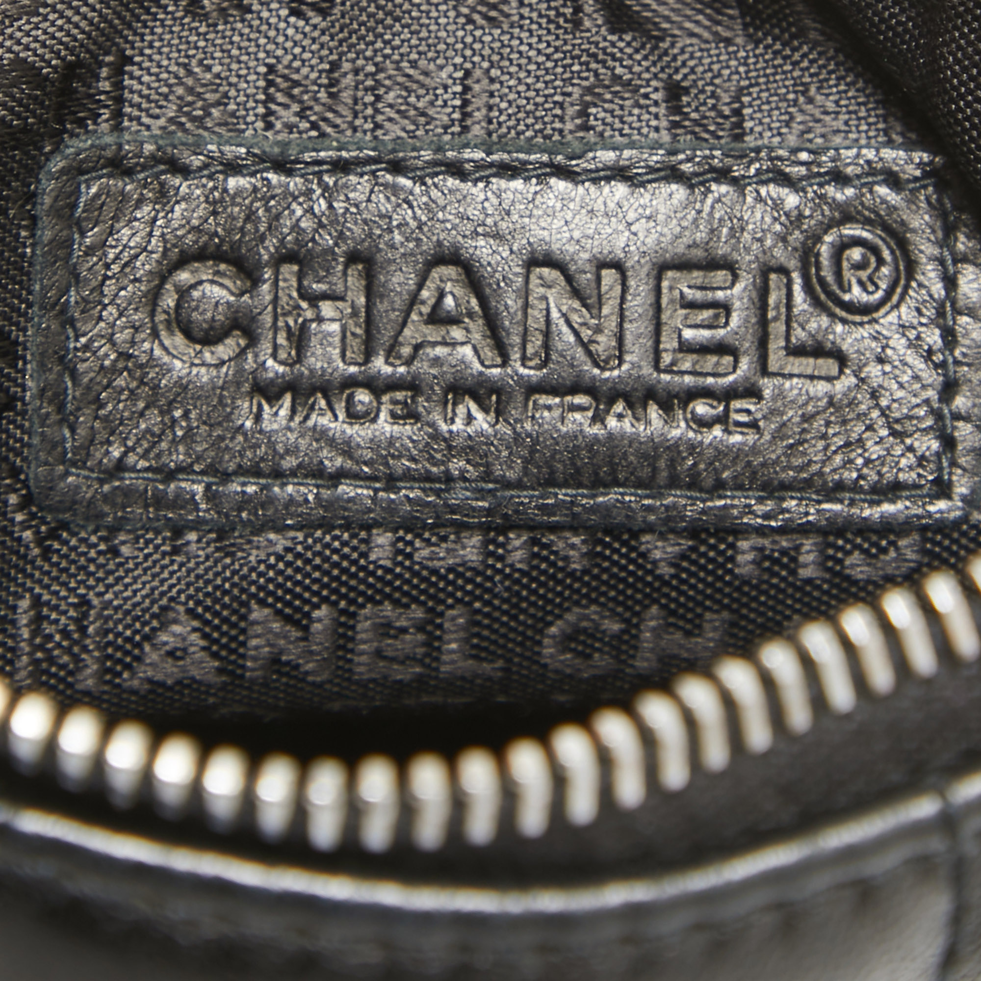 Chanel Black Square Quilted Leather Chain Fringe Pochette