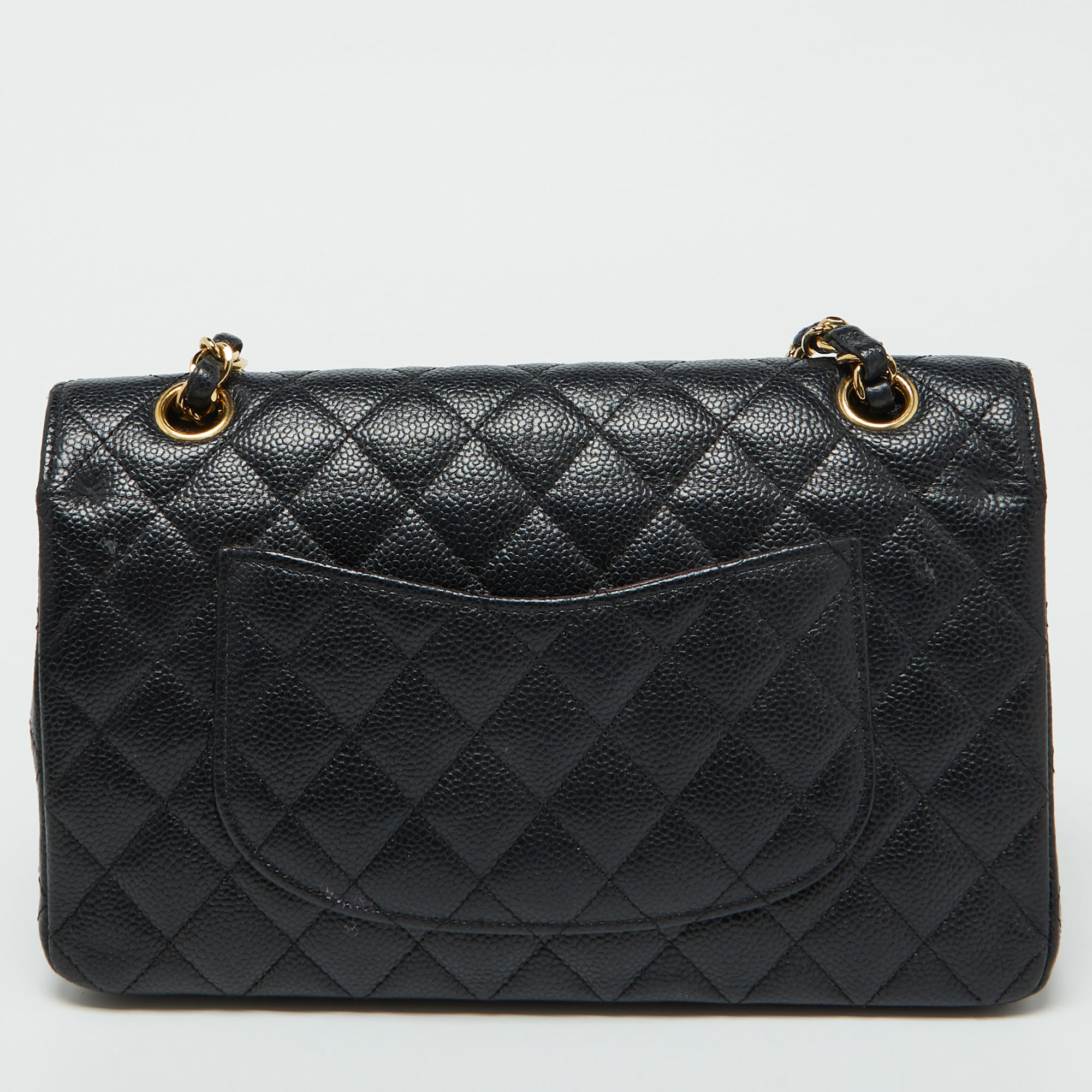 Chanel Black Caviar Leather Medium Classic Double Flap Bag