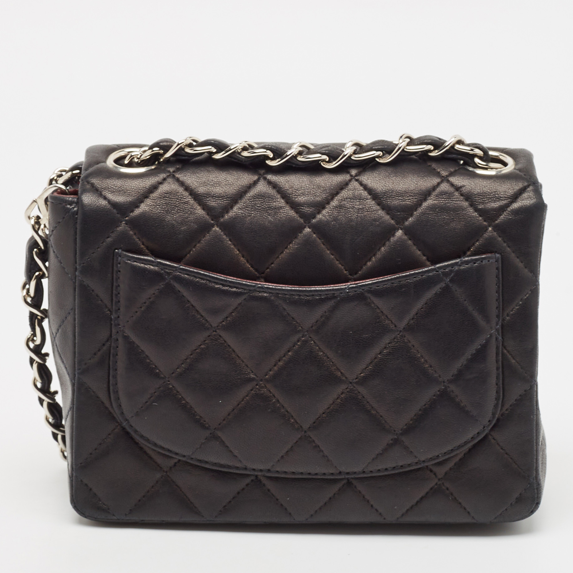 Chanel Black Quilted Leather Mini Square Classic Flap Bag