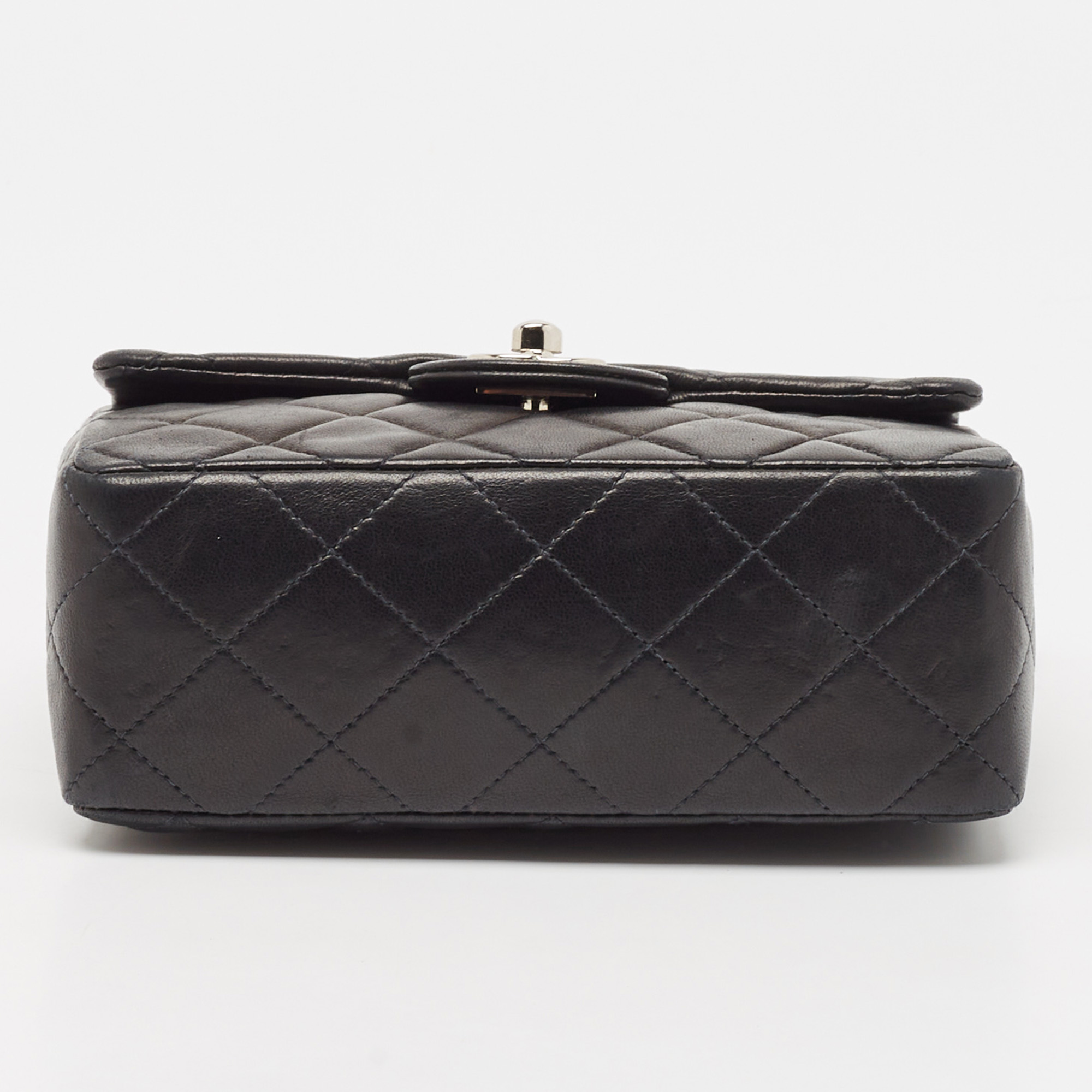 Chanel Black Quilted Leather Mini Square Classic Flap Bag