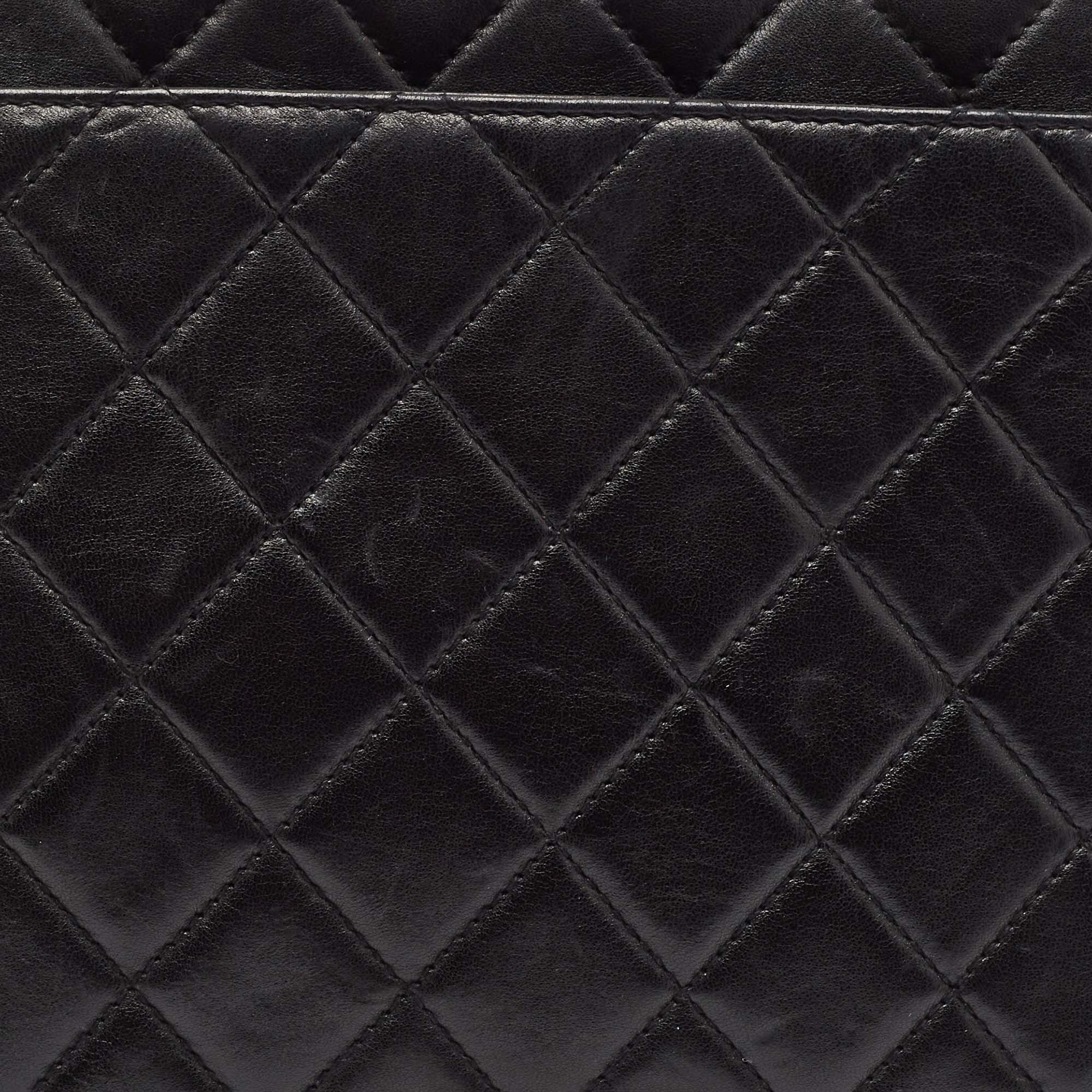 Chanel Black Quilted Leather Chain Tote