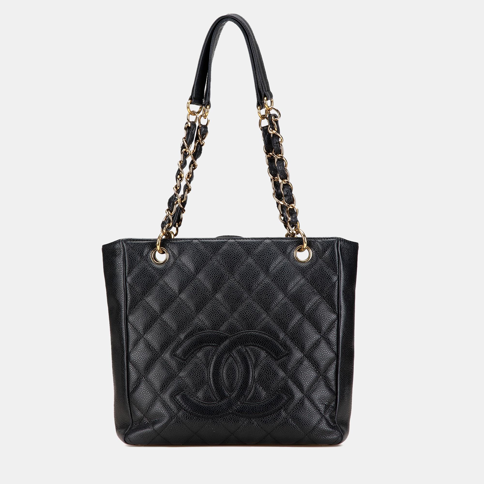 Chanel Black Caviar Petite Shopping Tote Bag