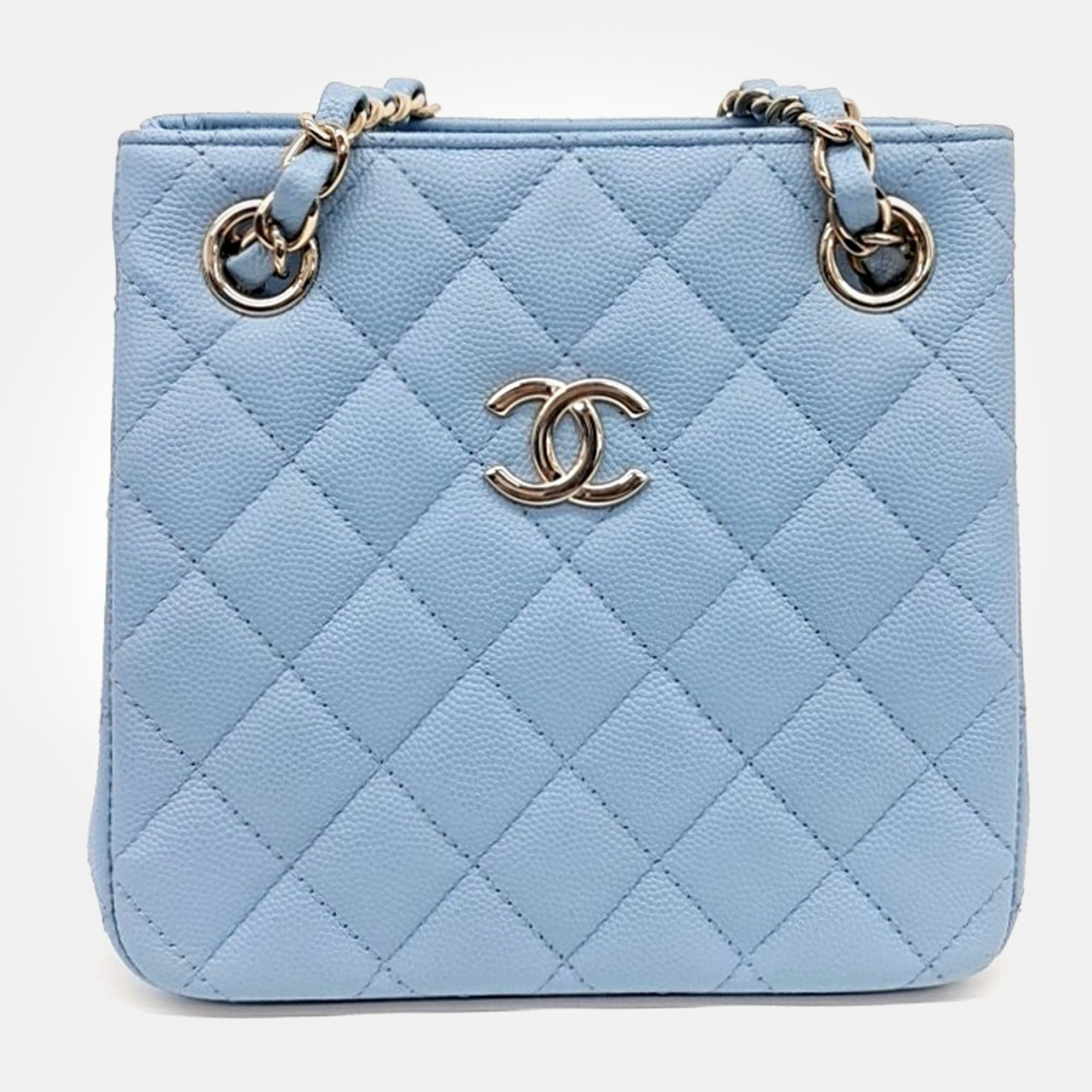 Chanel Blue Leather Classic Mini Bucket Bag