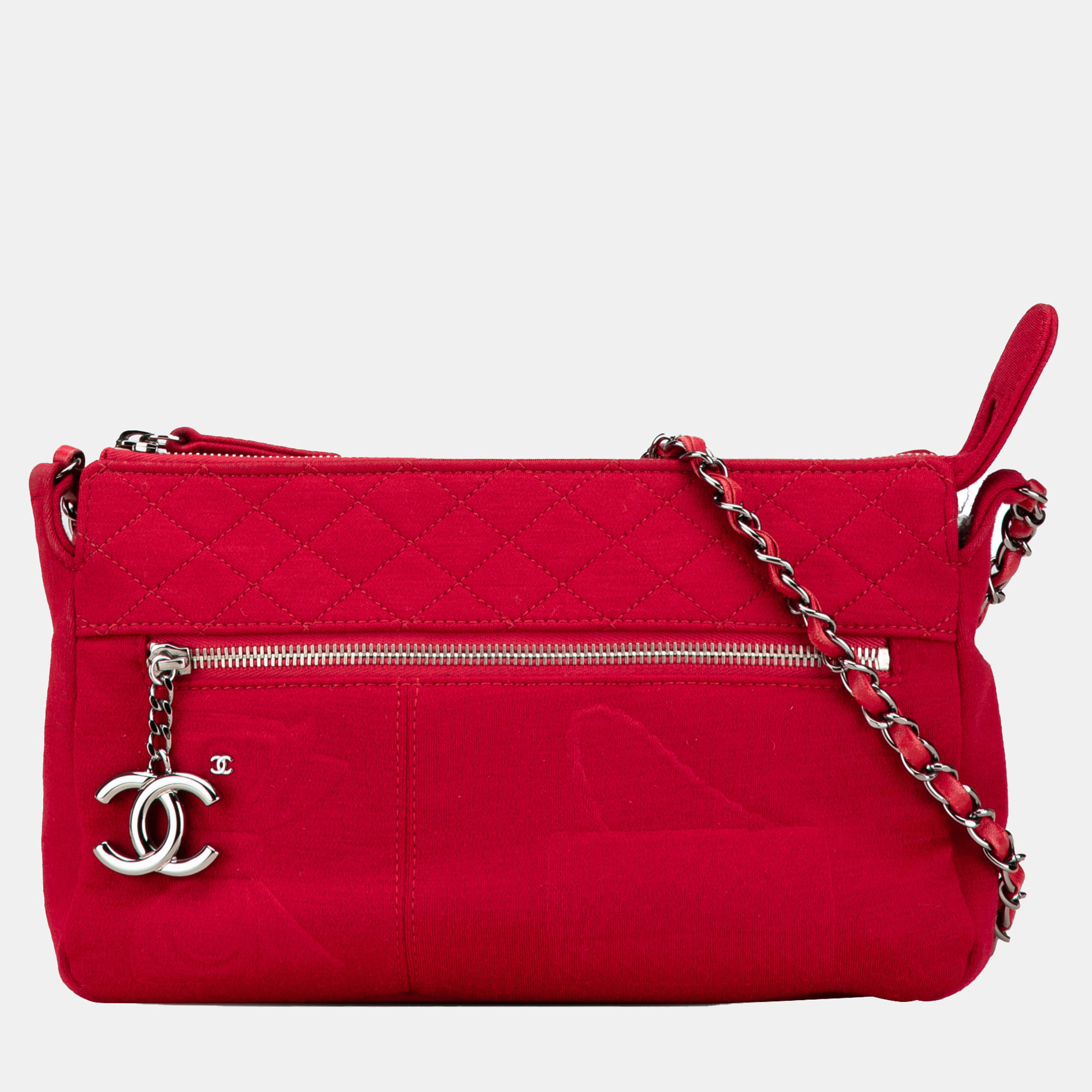 Chanel Red Quilted Jersey Hawaii Crossbody