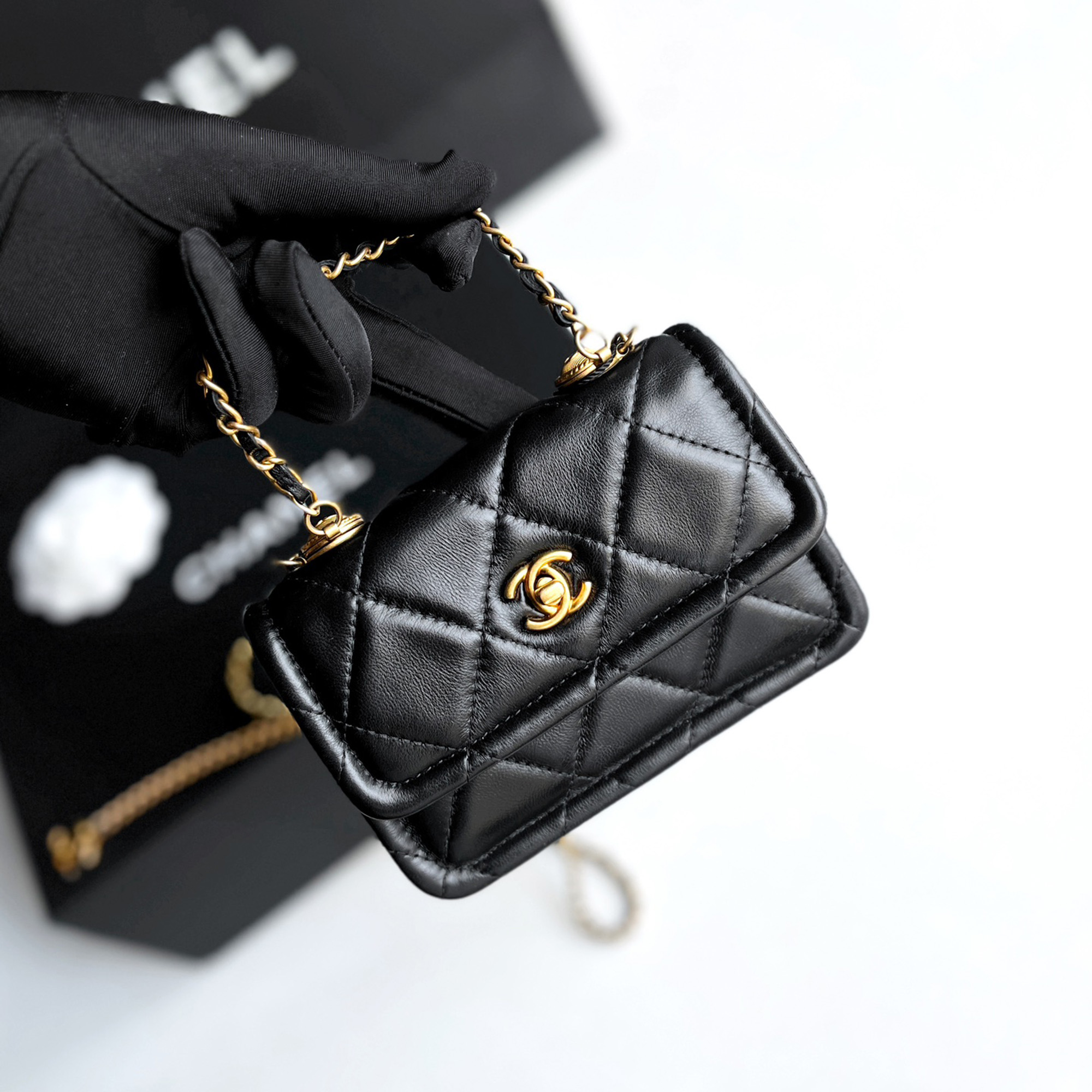 Chanel Black Lambskin Mini Shoulder Bag