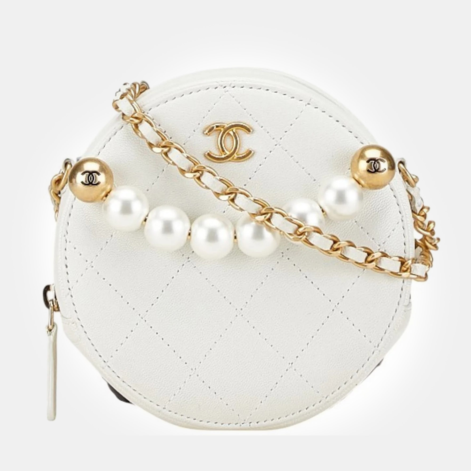 Chanel Coco Mark Matelasse Chain Mini Shoulder Bag White Leather Faux Pearl
Chanel Coco Mark Matelasse Chain Mini Shoulder Bag White Leather Faux Pearl