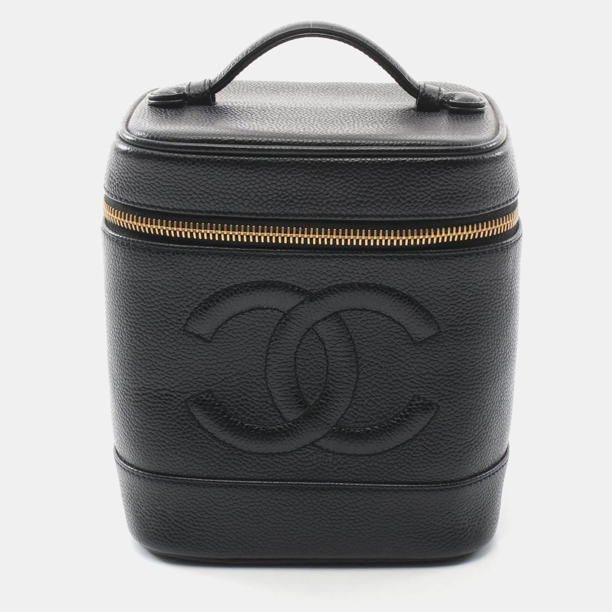 Chanel Coco Mark Handbag Vanity Leather Grained Calfskin Black Ghw
Chanel Coco Mark Handbag Vanity Leather Grained Calfskin Black Ghw