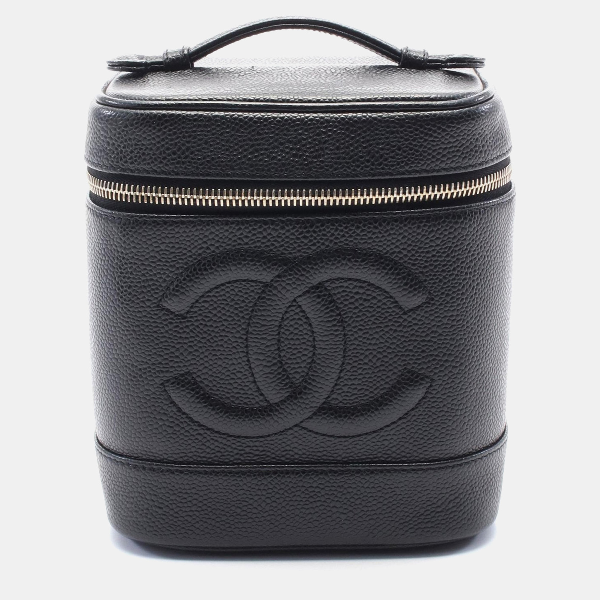 Chanel Coco Mark Hand Vanity Vertical Zip Bag Leather Black Ghw
Chanel Coco Mark Hand Vanity Vertical Zip Bag Leather Black Ghw