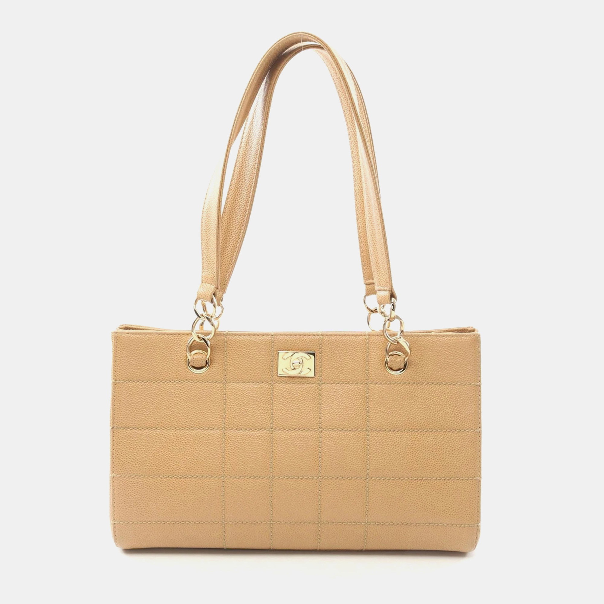 Chanel Chocolate Bar Tote Bag Shoulder Leather Grained Calfskin Beige Ghw
Chanel Chocolate Bar Tote Bag Shoulder Leather Grained Calfskin Beige Ghw