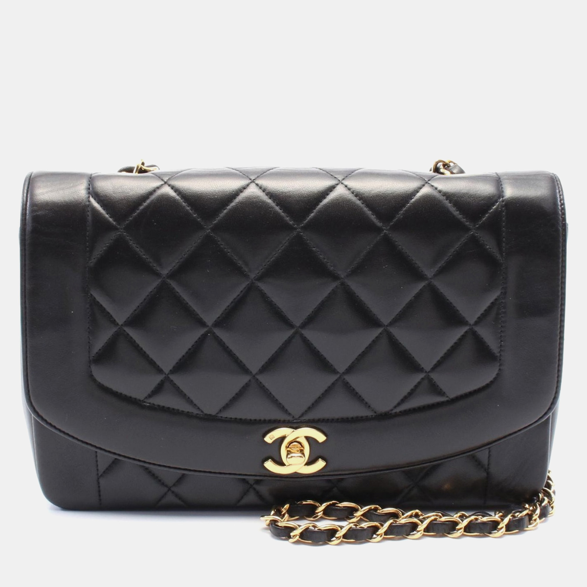 Chanel Matelasse Diana Flap Chain Shoulder Crossbody Bag Lambskin Bk Ghw, Black
Chanel Matelasse Diana Flap Chain Shoulder Crossbody Bag Lambskin Bk Ghw, Black