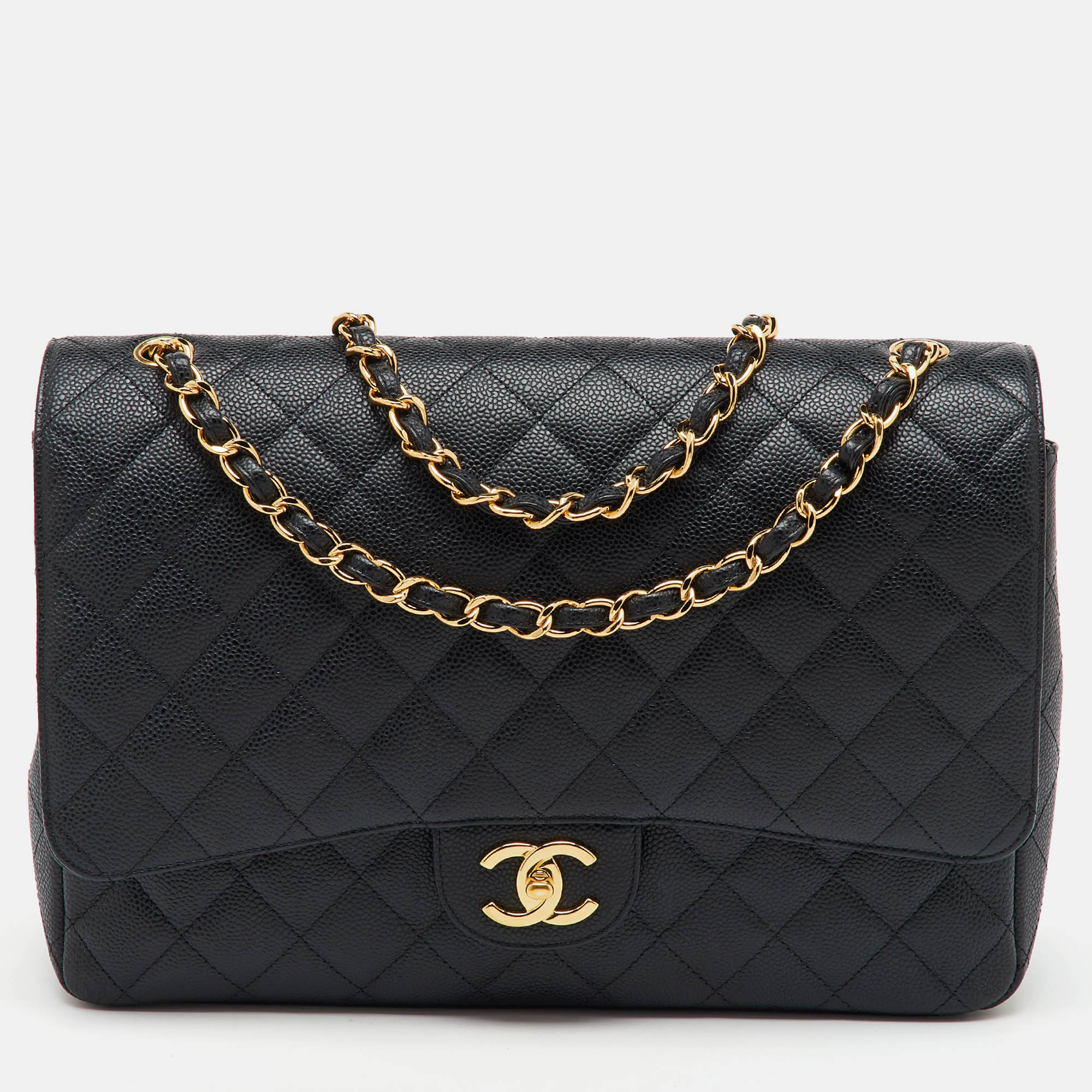 Chanel Black Quilted Caviar Leather Maxi Classic Double Flap Bag
Chanel Black Quilted Caviar Leather Maxi Classic Double Flap Bag