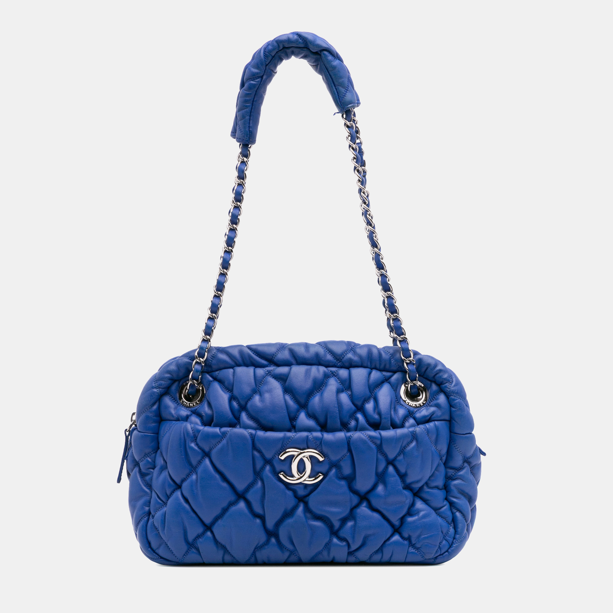 Chanel Blue Quilted Lambskin Bubble Quilt Camera Shoulder Bag
Chanel Blue Quilted Lambskin Bubble Quilt Camera Shoulder Bag