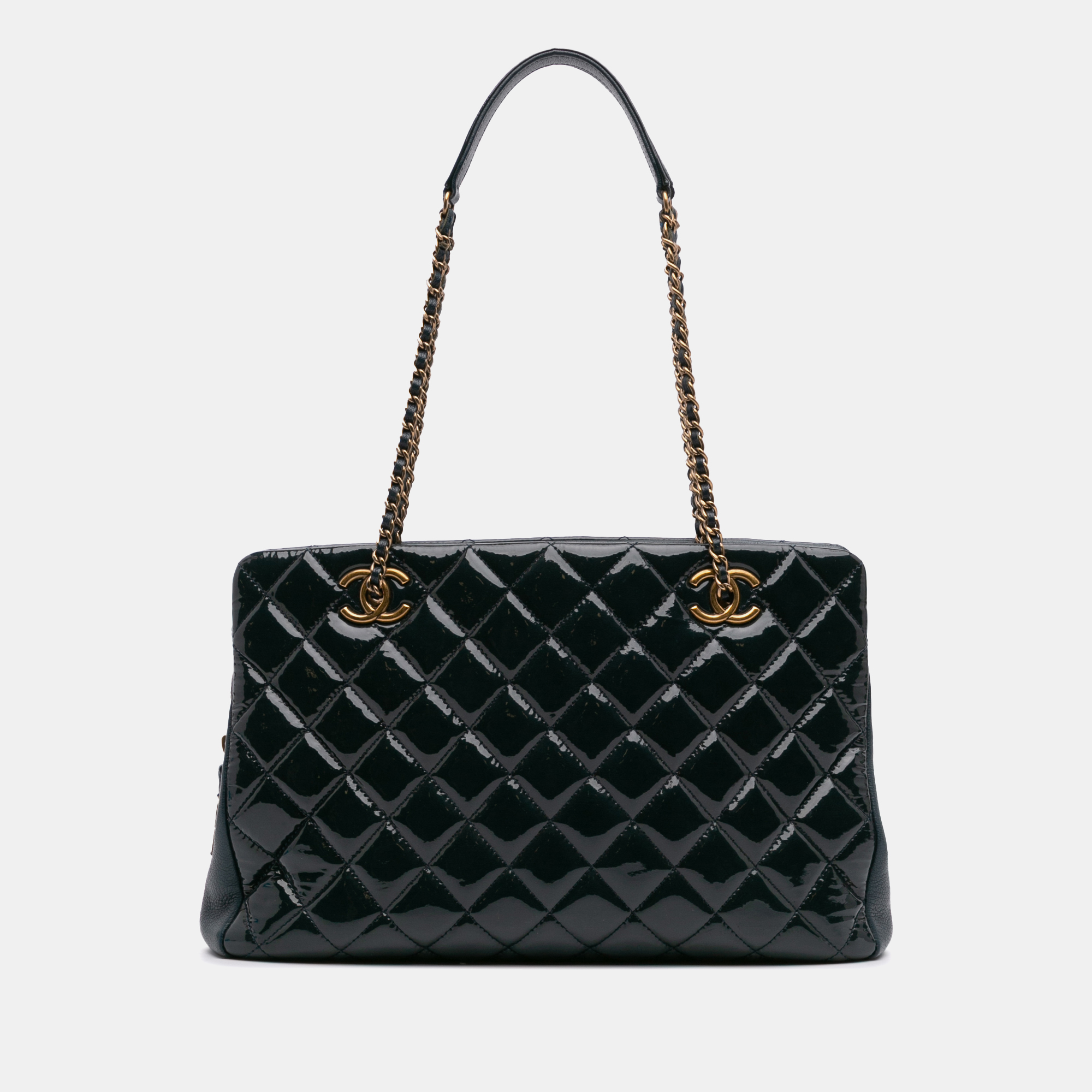 Chanel Navy Blue Paris Salzburg Patent and Goatskin CC Eyelet Tote
Chanel Navy Blue Paris Salzburg Patent and Goatskin CC Eyelet Tote