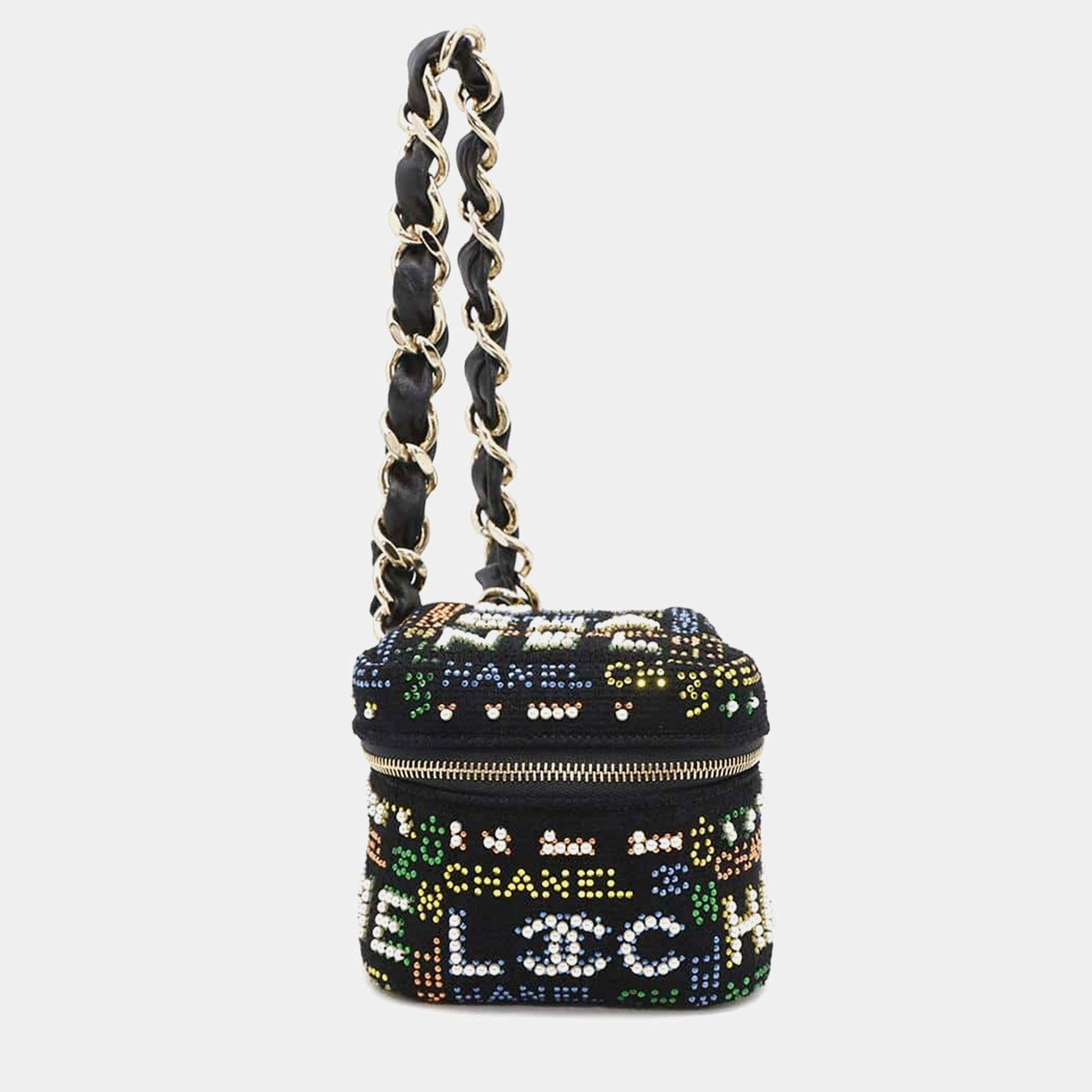 Chanel Chanel Black/Multicolor Tweed Rhinestone Faux Pearl Logo Vanity Handbag
Chanel Chanel Black/Multicolor Tweed Rhinestone Faux Pearl Logo Vanity Handbag