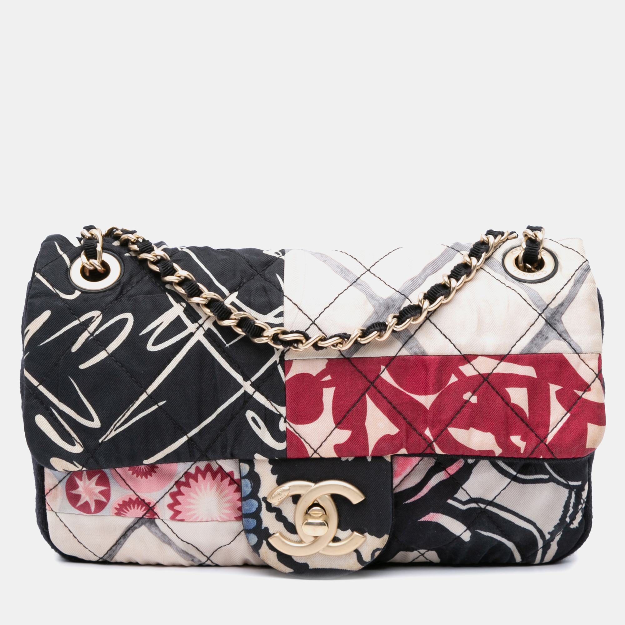 Chanel Multicolor Mini Rectangular Printed Nylon and Jersey Patchwork Single Flap
Chanel Multicolor Mini Rectangular Printed Nylon and Jersey Patchwork Single Flap