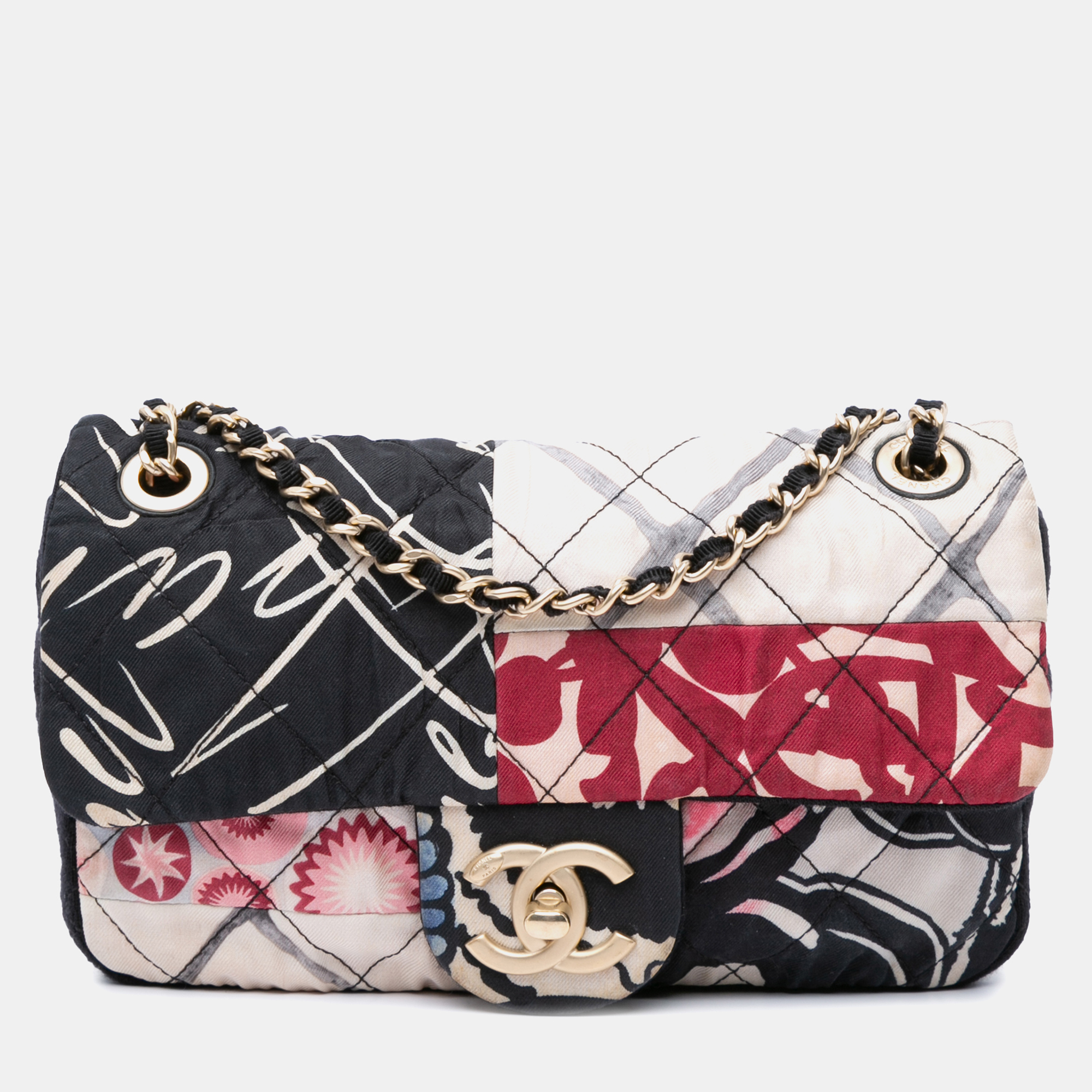 Chanel Multicolor Mini Rectangular Printed Nylon and Jersey Patchwork Single Flap
Chanel Multicolor Mini Rectangular Printed Nylon and Jersey Patchwork Single Flap