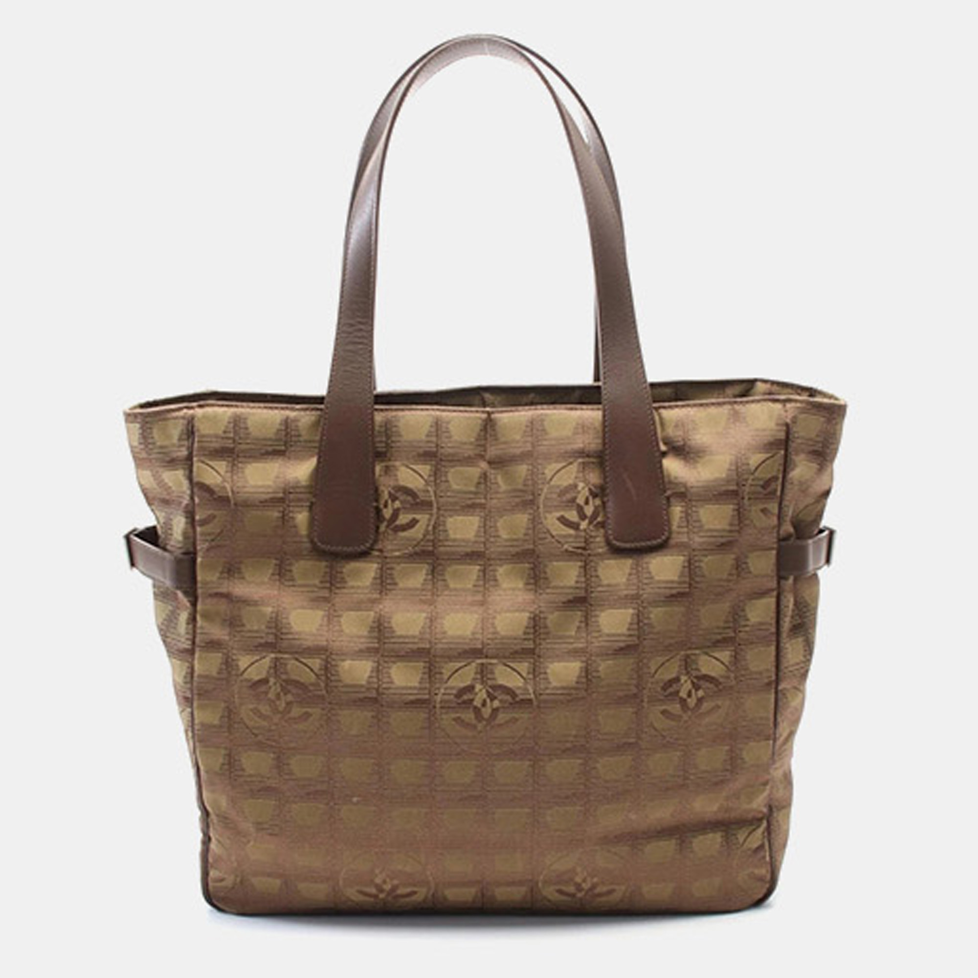 Chanel New Travel Line Gm Tote Shoulder Bag Leather Nylon Canvas Khaki, Brown
Chanel New Travel Line Gm Tote Shoulder Bag Leather Nylon Canvas Khaki, Brown