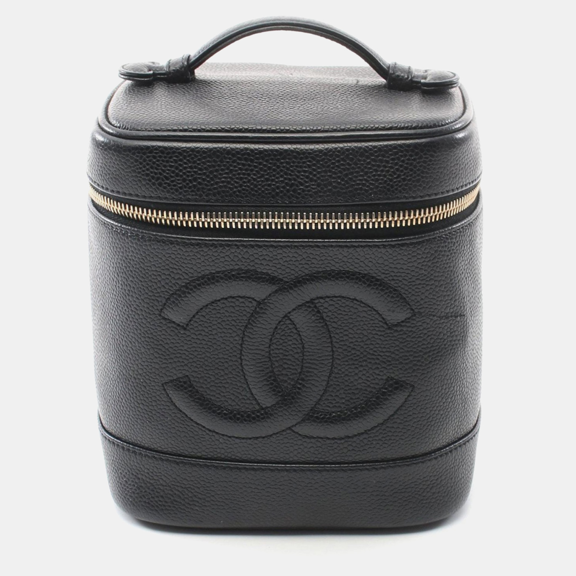 Chanel Coco Mark Vanity Handbag Leather Grained Calfskin Black Ghw
Chanel Coco Mark Vanity Handbag Leather Grained Calfskin Black Ghw