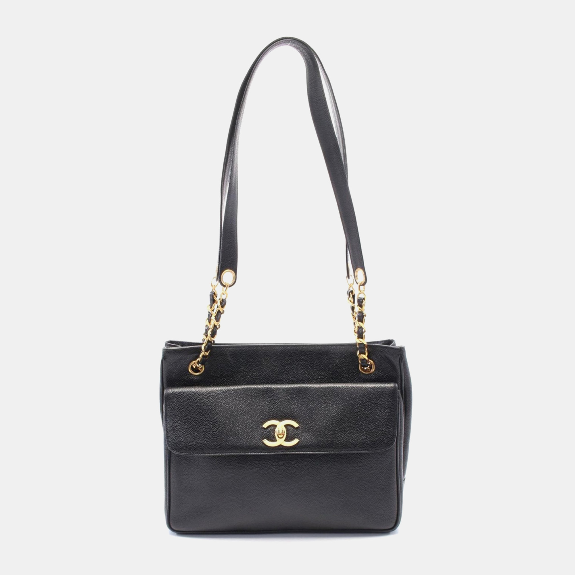Chanel Coco Mark Chain Shoulder Bag Leather Grained Calfskin Black Ghw Cc
Chanel Coco Mark Chain Shoulder Bag Leather Grained Calfskin Black Ghw Cc