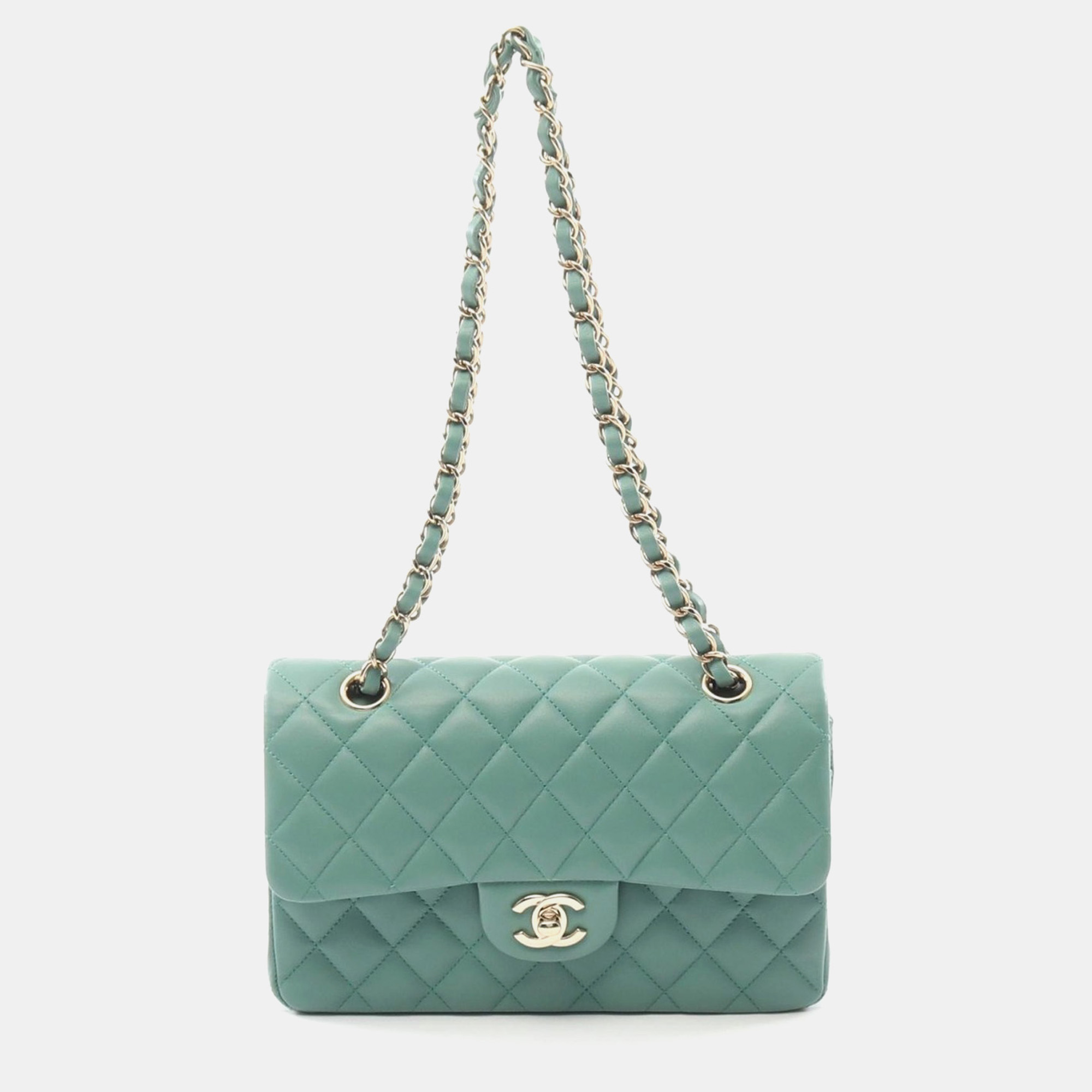 Chanel Matelasse W Flap Chain Shoulder Bag Lambskin Green Ghw
Chanel Matelasse W Flap Chain Shoulder Bag Lambskin Green Ghw