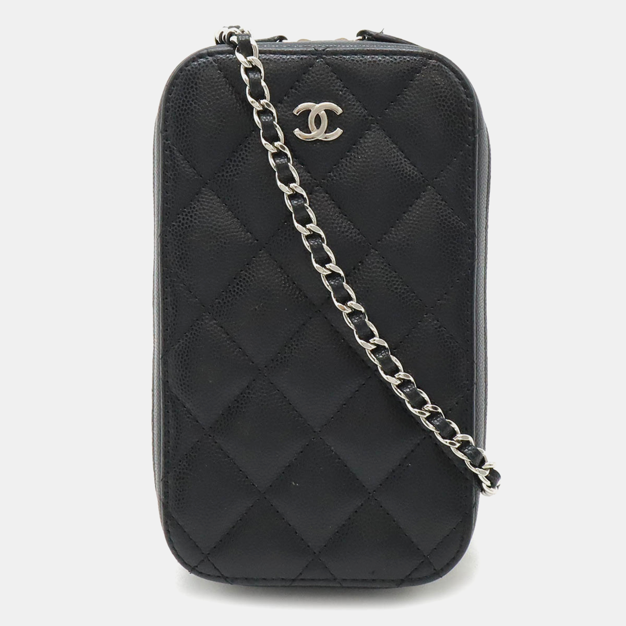 Chanel Matelasse Coco Mark Phone Holder Chain Shoulder Bag Caviar Skin Black
Chanel Matelasse Coco Mark Phone Holder Chain Shoulder Bag Caviar Skin Black